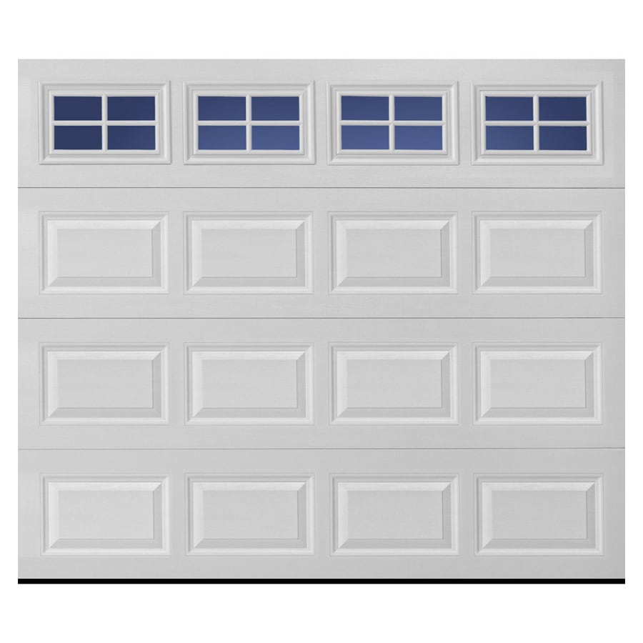 Pella 123463 Traditional 8-ft x 7-ft White Single Garage Door with Windows