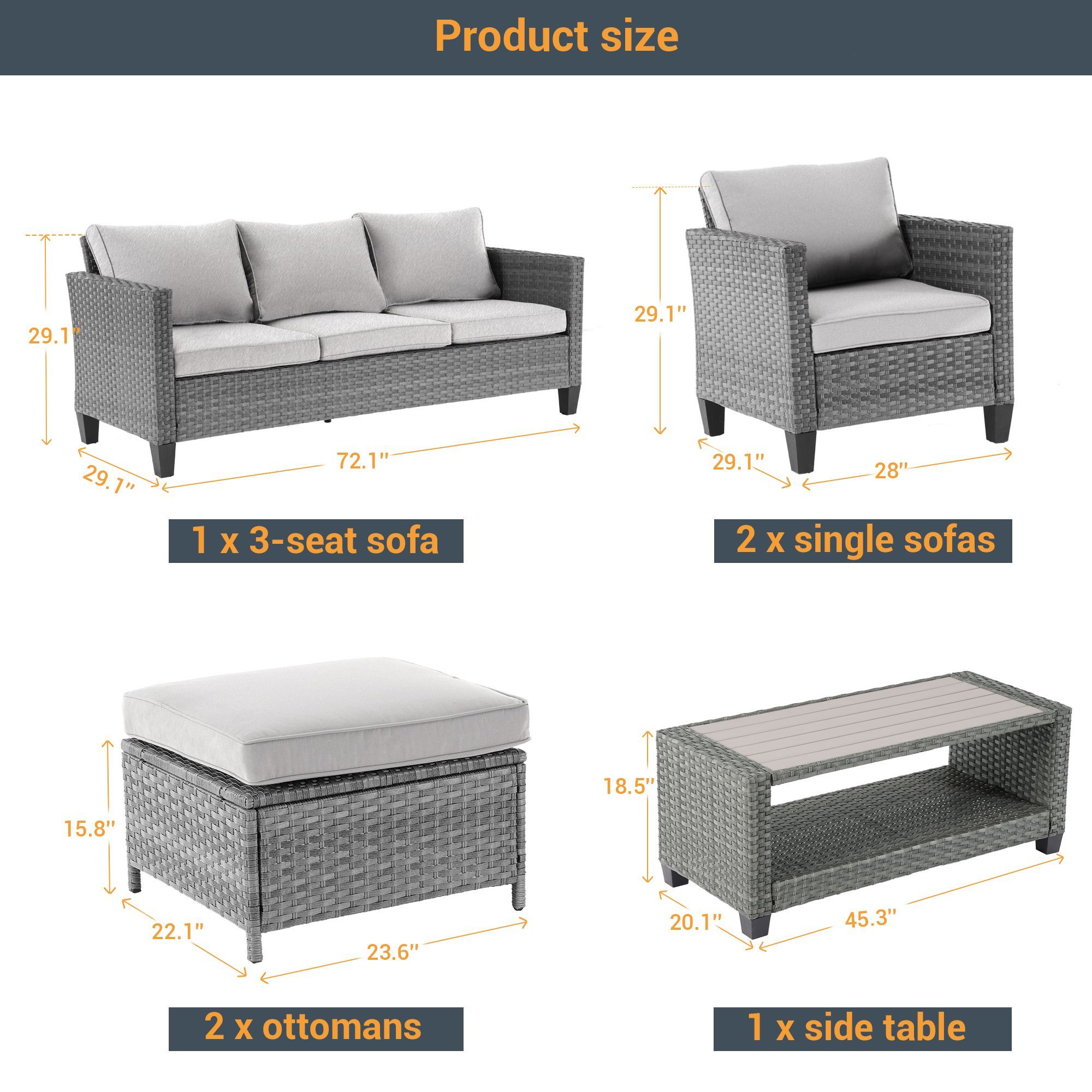 Sonkuki SD-AB-HLY-95T13 Patio-Conversation-Sets - View #6