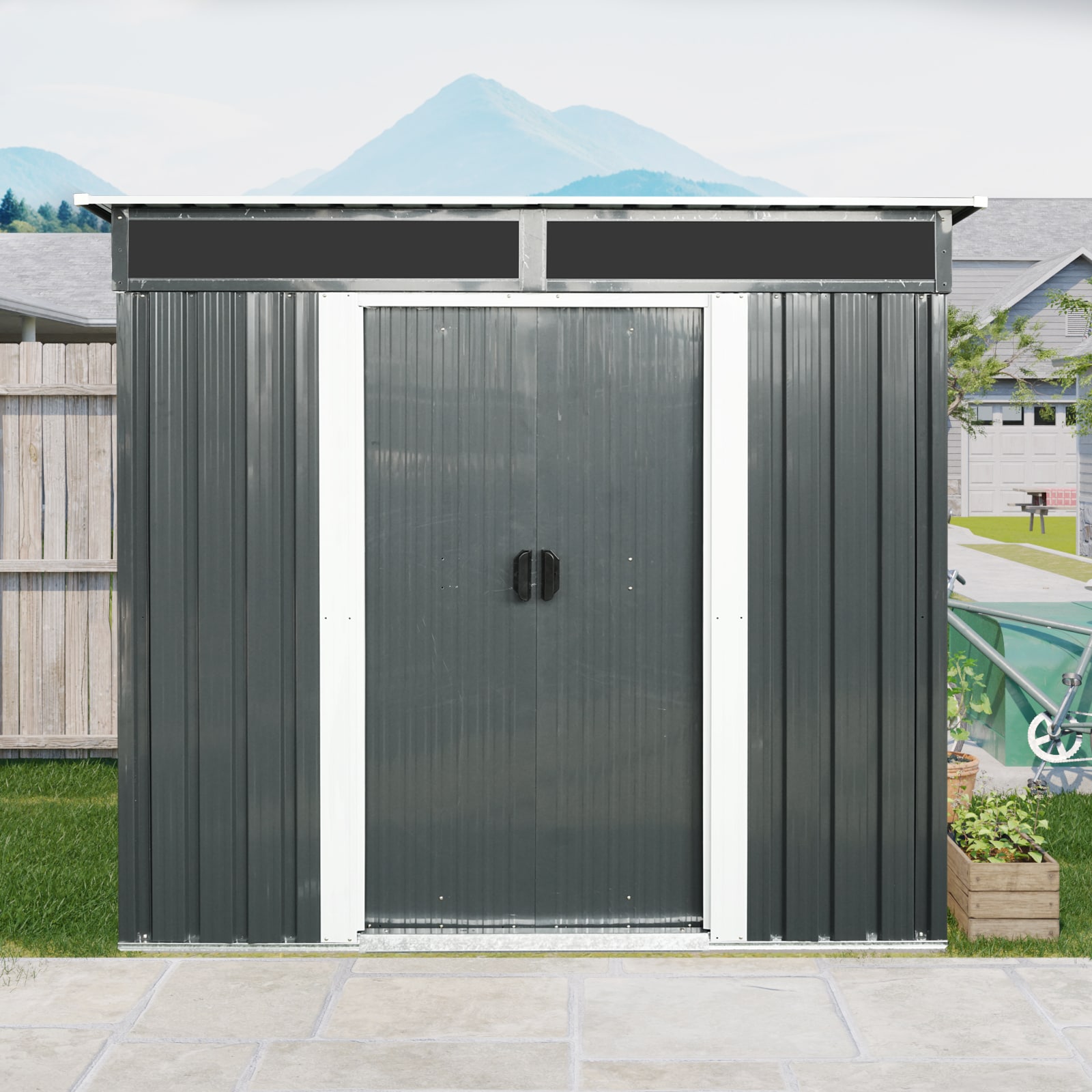 Xspracer ML-OS283WP 5-ft x 6.42-ft Galvanized steel Storage Shed