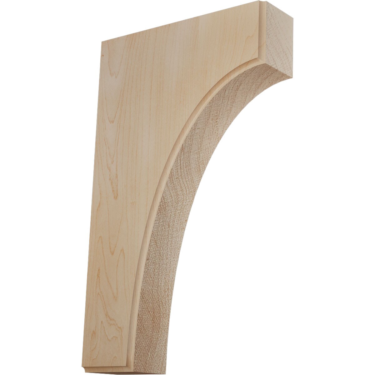 Ekena Millwork BKTW02X06X10CVMA Clarksville 1-3/4-in x 6-in x 10-in Maple Brown Wood Standard bracket