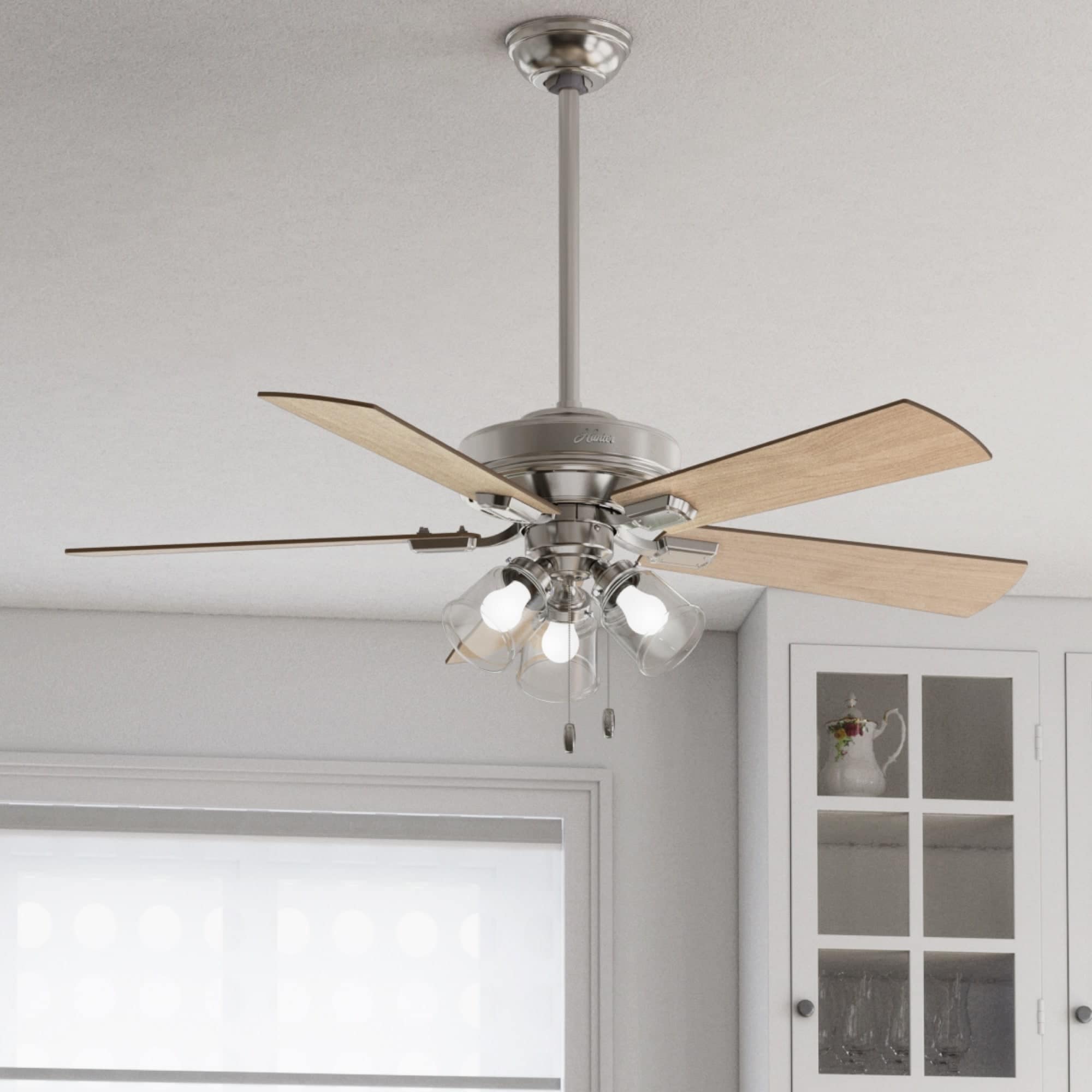 52'' Brushed Nickel Ceiling Fan with LED Lights