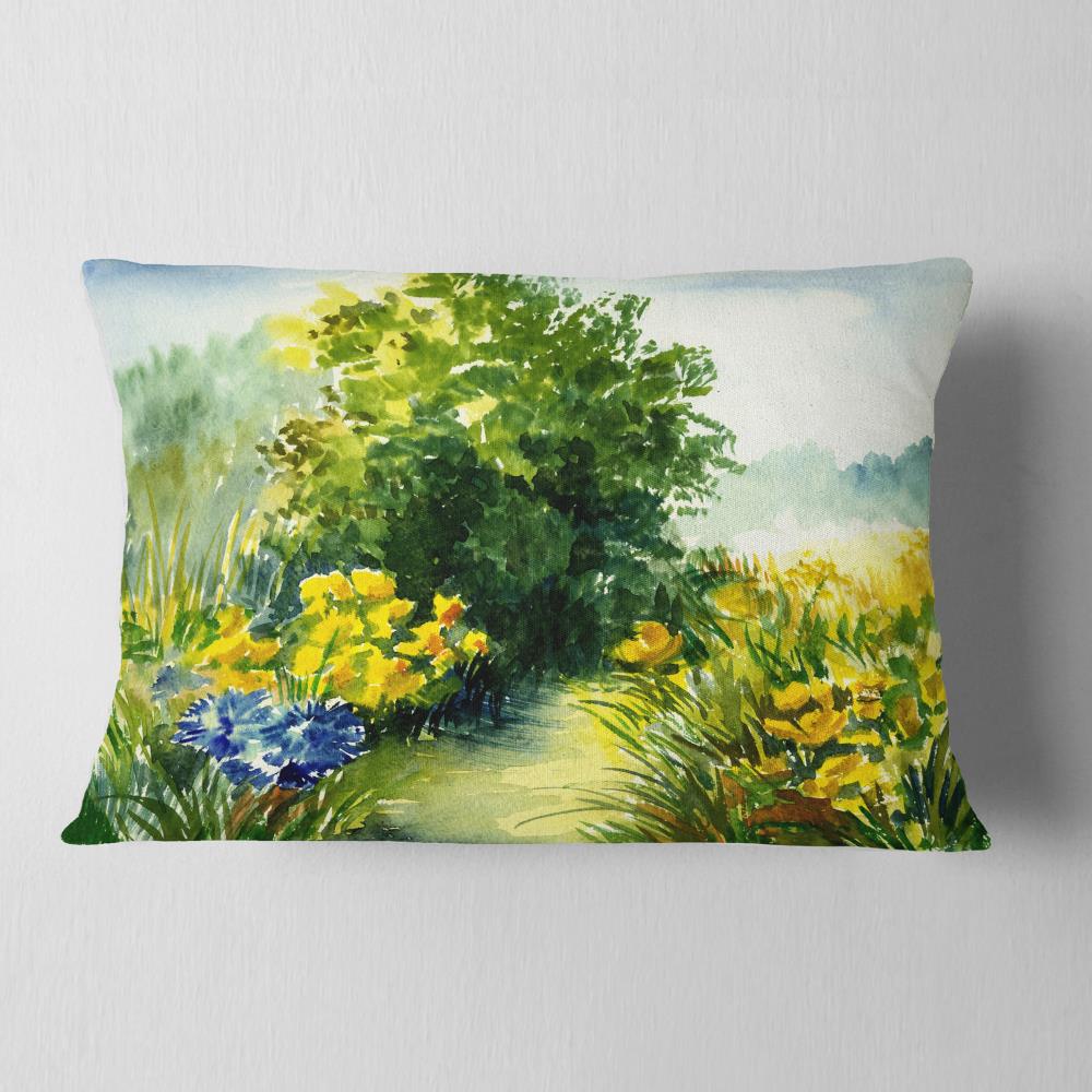 Designart CU6242-12-20 12-in x 20-in Green Indoor Decorative Pillow