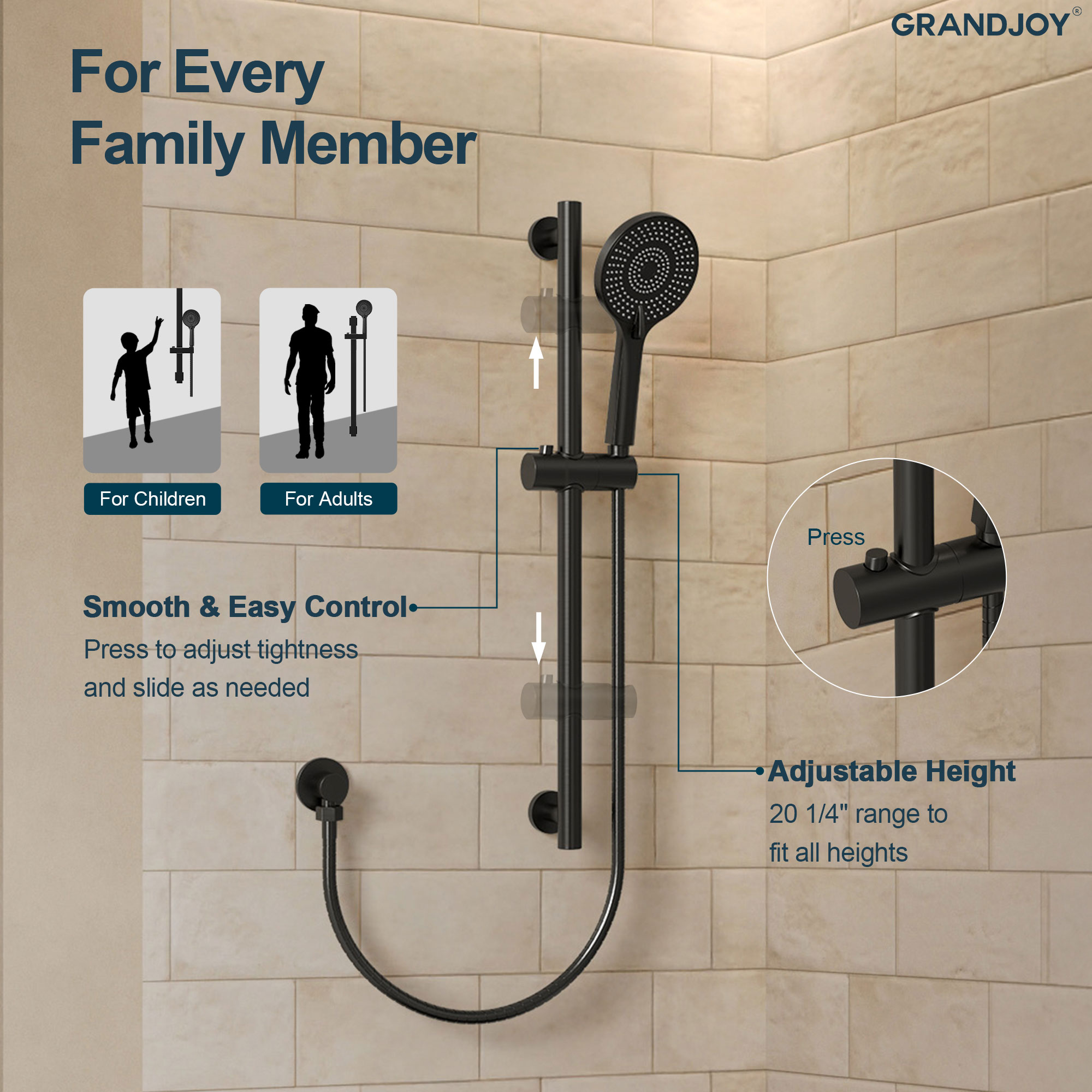 GRANDJOY SGF11GJ-36BL Fixed-Showerhead - View #6