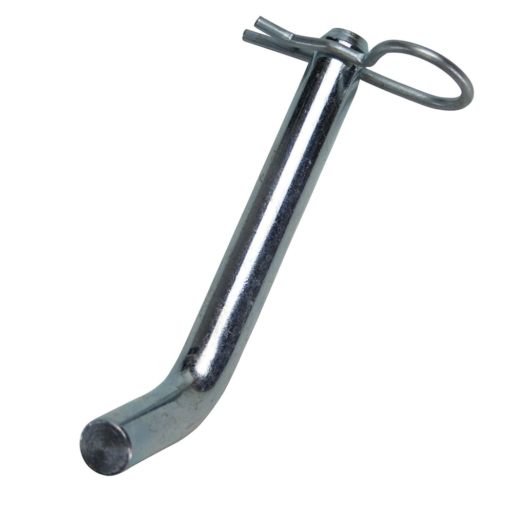 3/8 Pin Diam, 3-1/2 Long, Zinc Plated Steel Ball Lock Hitch Pin