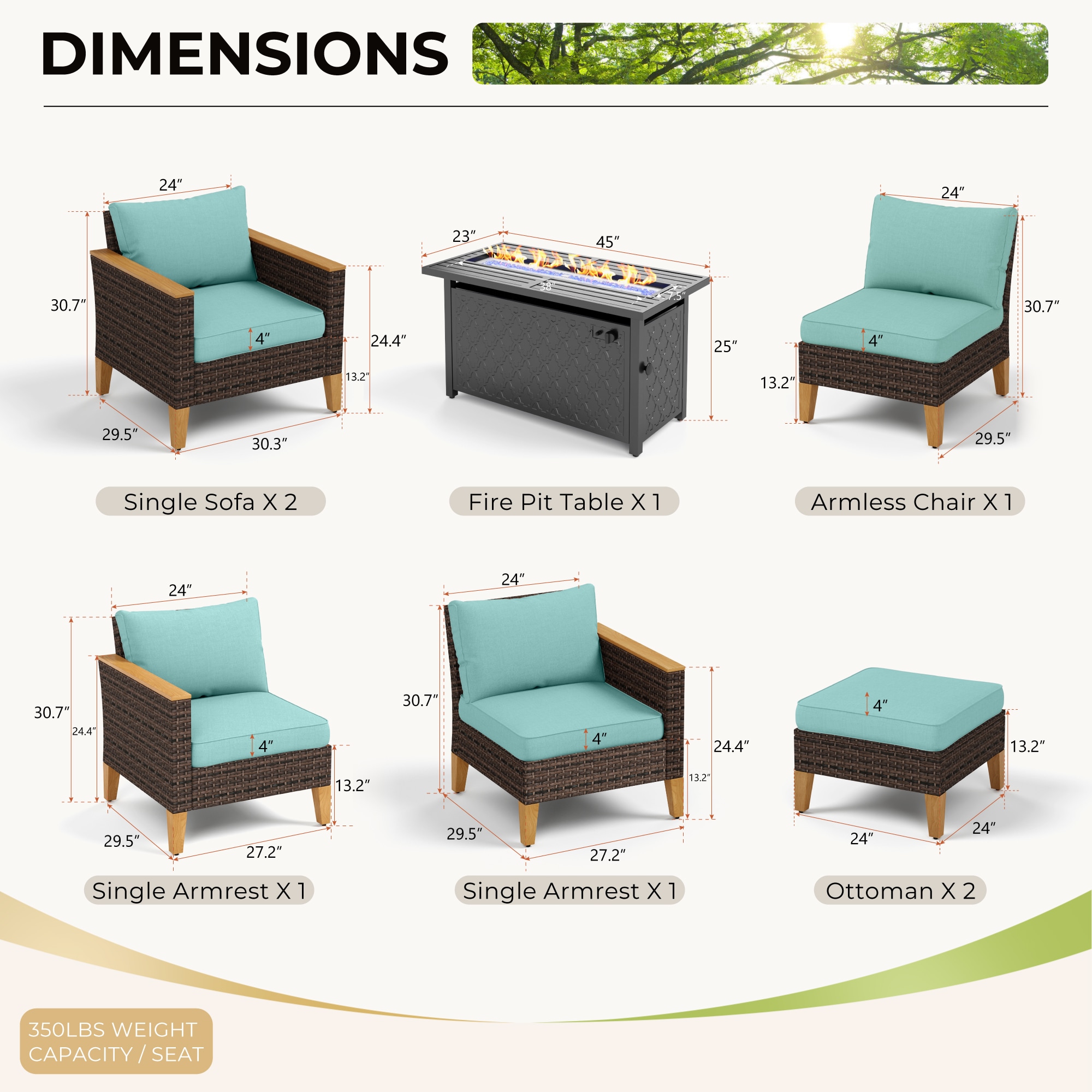 Sunshine Valley CR006-01-7-GS007-BU Patio-Conversation-Sets - View #9