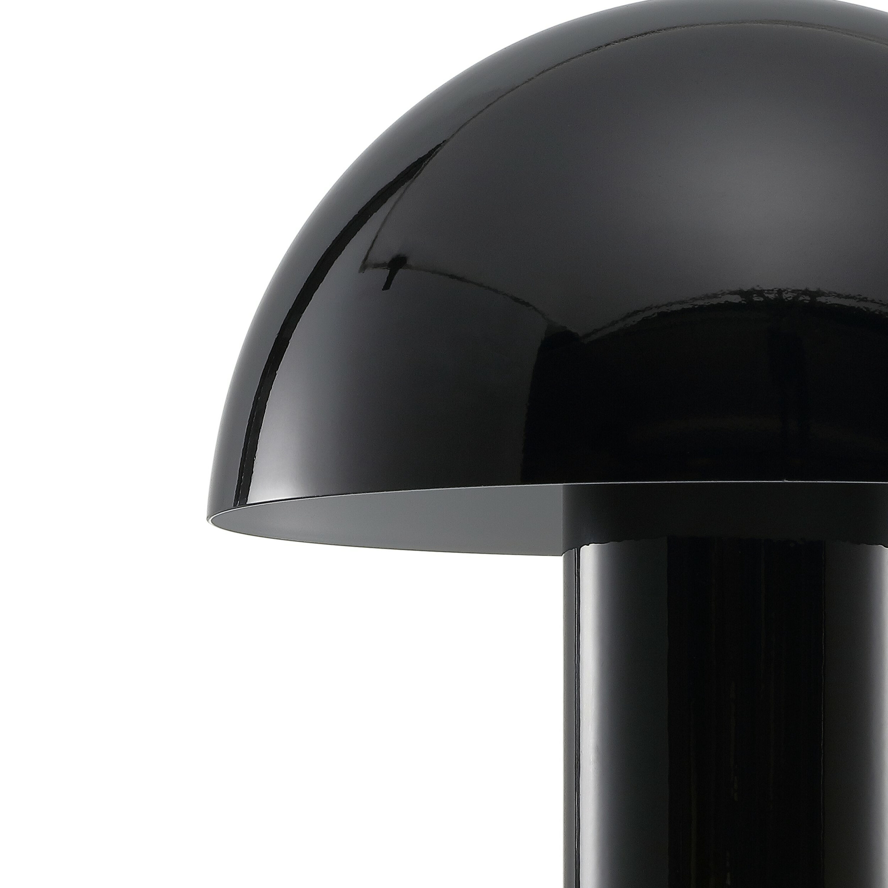 Black Cordless Iron LED Mushroom Table Lamp