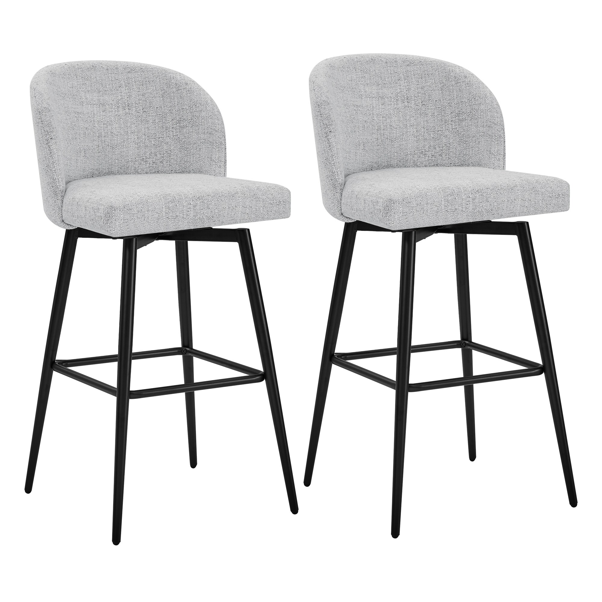 Circle 55 LWSY2001-A303-76 2 -Set White (Multi-Colored) 30-in H Bar height Bucket seat Upholstered Swivel Metal Bar Stool and Back