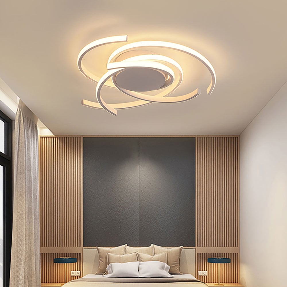 Oukaning HG-HCX-2545-US Stepless Dimming LED 22-in 1 -Light 22-in Matte White Integrated LED Flush Mount Light