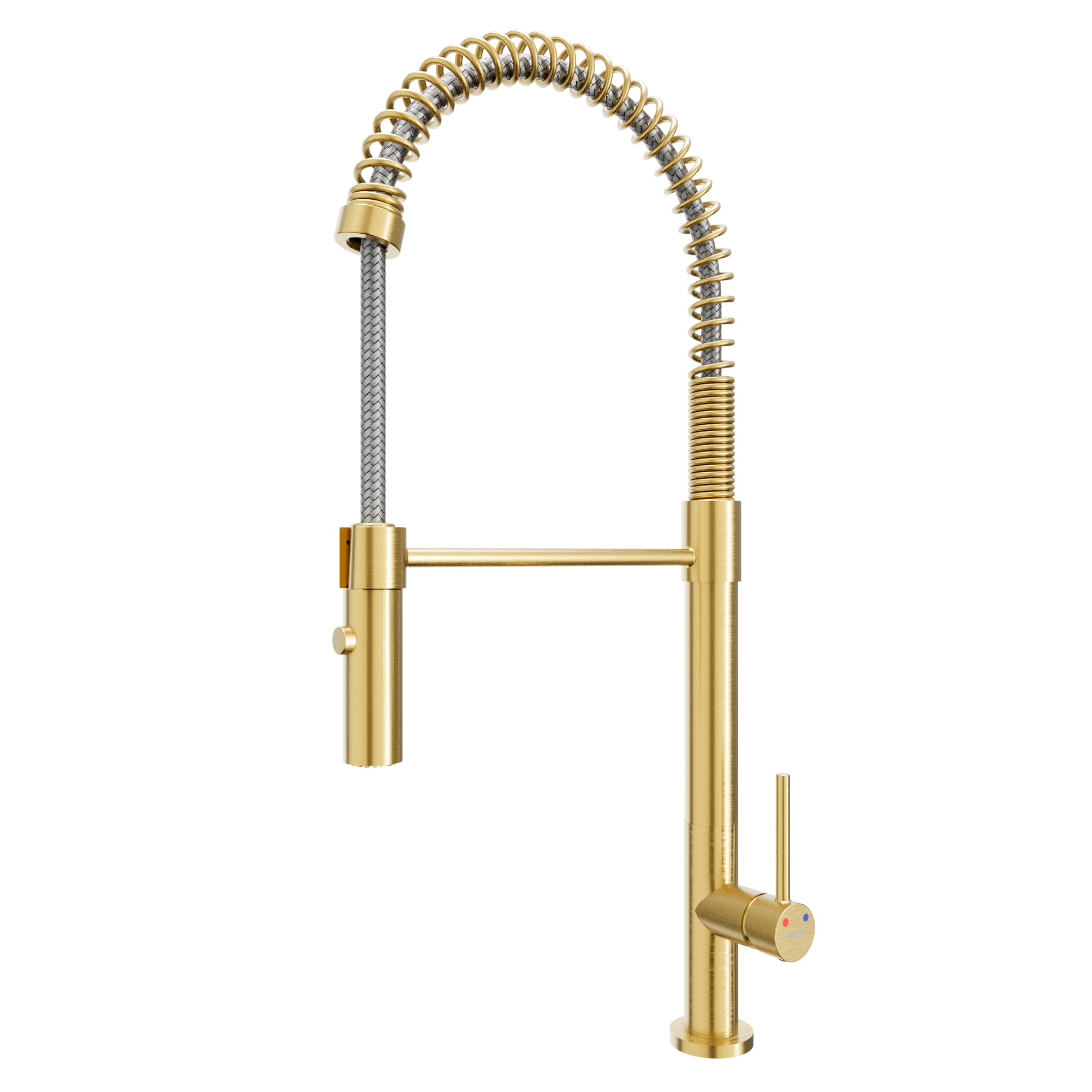 Karran KKF220BG Brushed Gold Single Handle Deck-mount Pull-down Kitchen Faucet with Sprayer