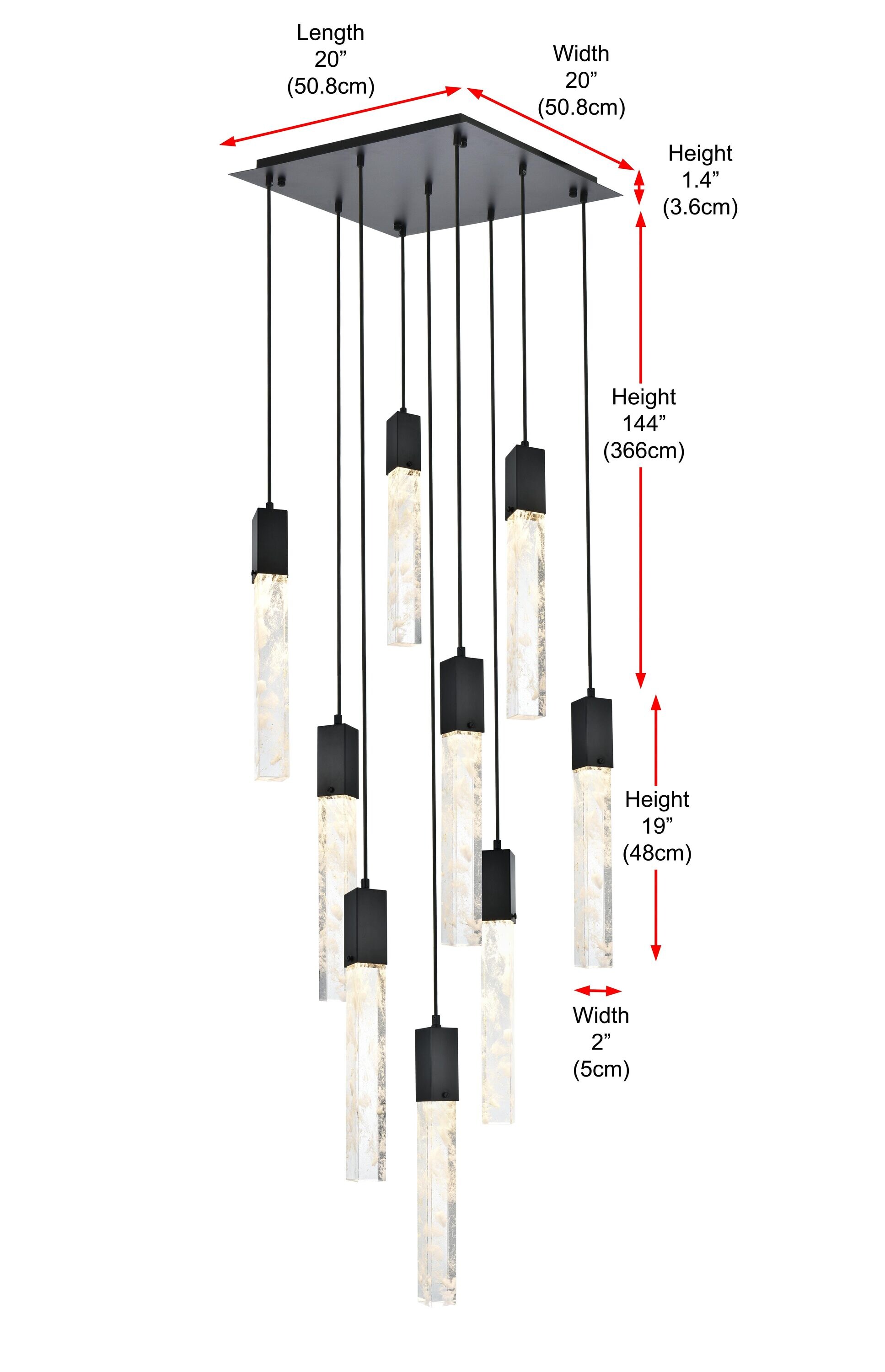 Elegant Decor HF6264D20BK Pendant-Lights - View #9
