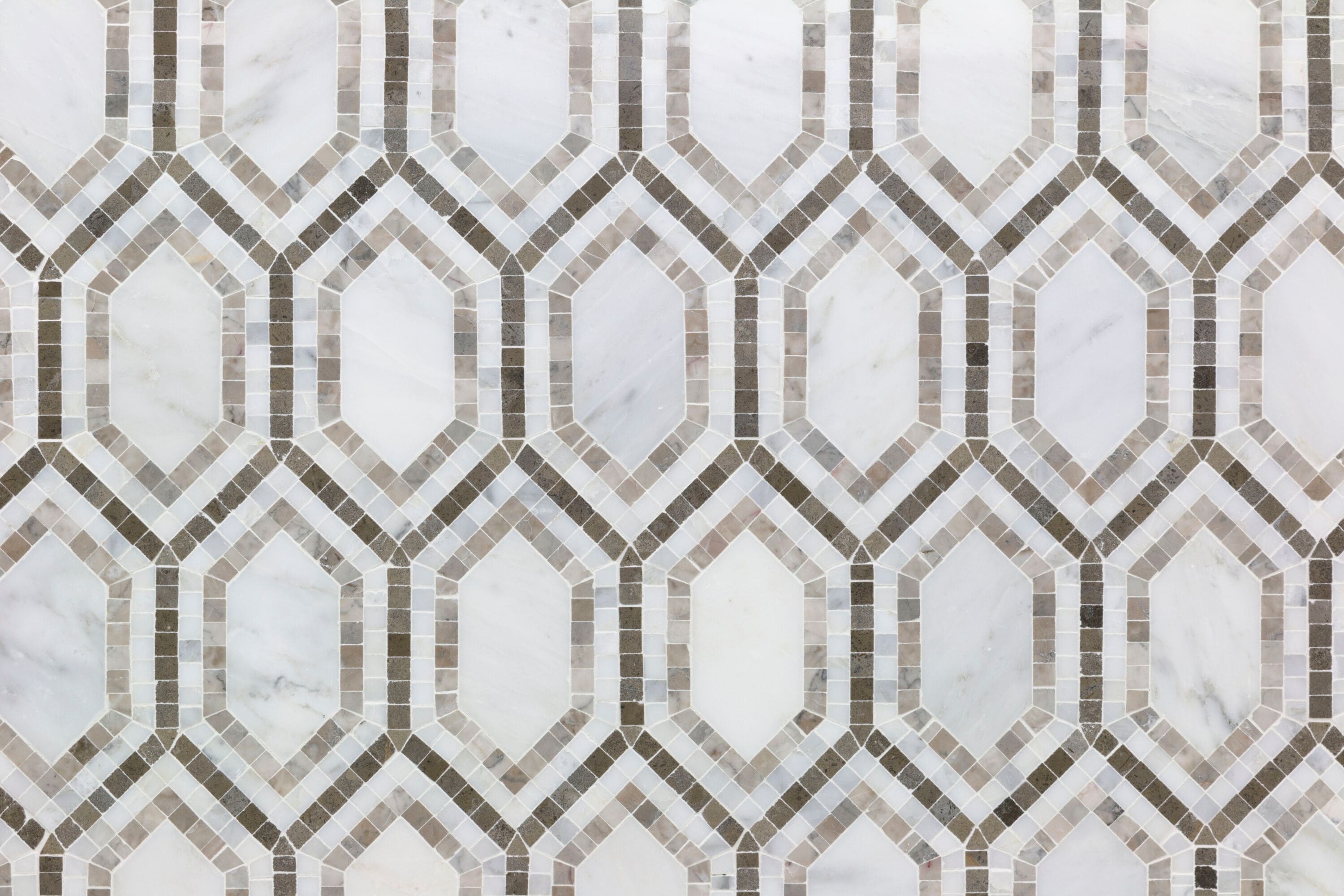 Artmore Tile EXT3RD101891 Finite Asian Statuary 9-in x 11-in Polished Natural stone Marble look Hexagon Mosaic Floor and Wall Tile ( 0.76 Piece )