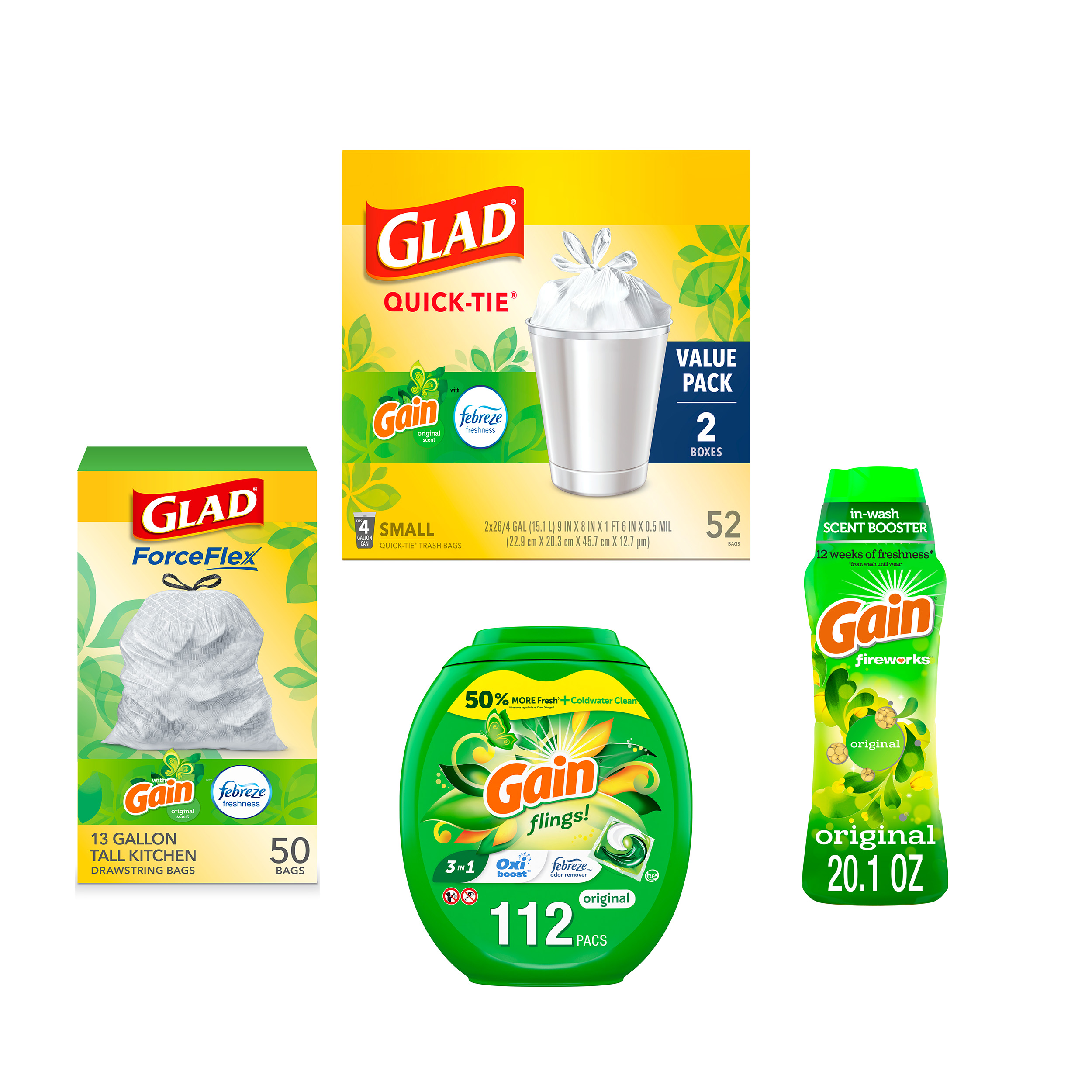 Glad Small Trash Bags 4 Gallon Twist Tie Value Pack - White - 60ct : Target