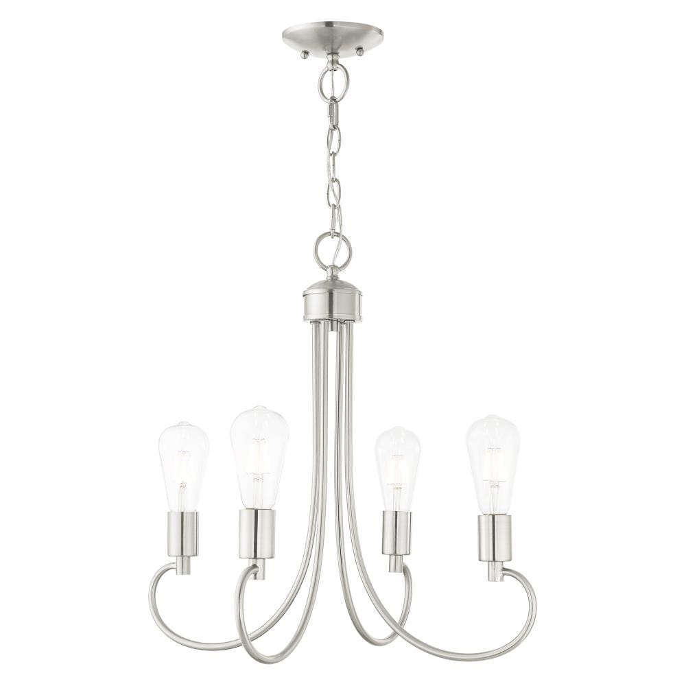 Mini Bari 4-Light Brushed Nickel Crystal Chandelier