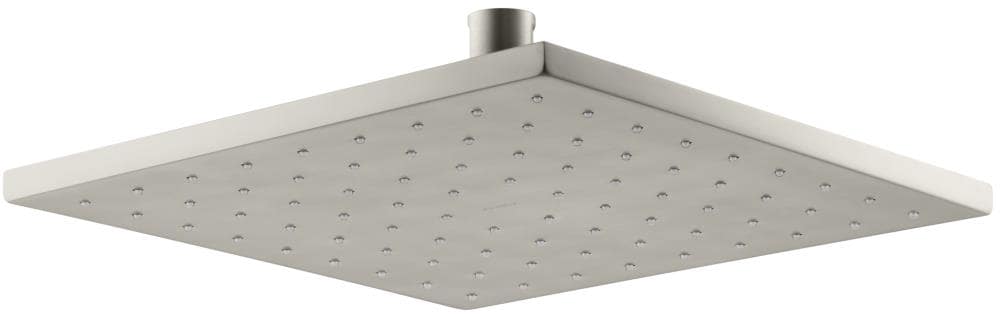 KOHLER K-13696-G-BN 1.0 -Spray Vibrant Brushed Nickel 10-in Square Fixed Rain Shower Head 1.75 GPM