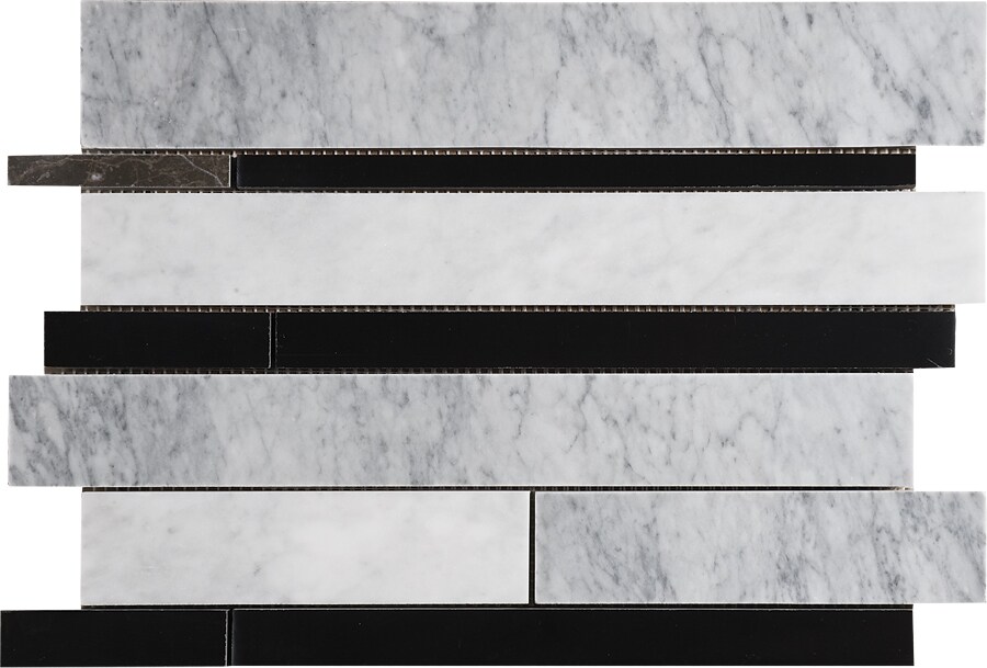 Marble Systems Black Polished Black 12-in x 12-in Polished Natural Stone  Marble Scale Floor and Wall Tile (10-sq. ft/ Carton) in the Tile department  at