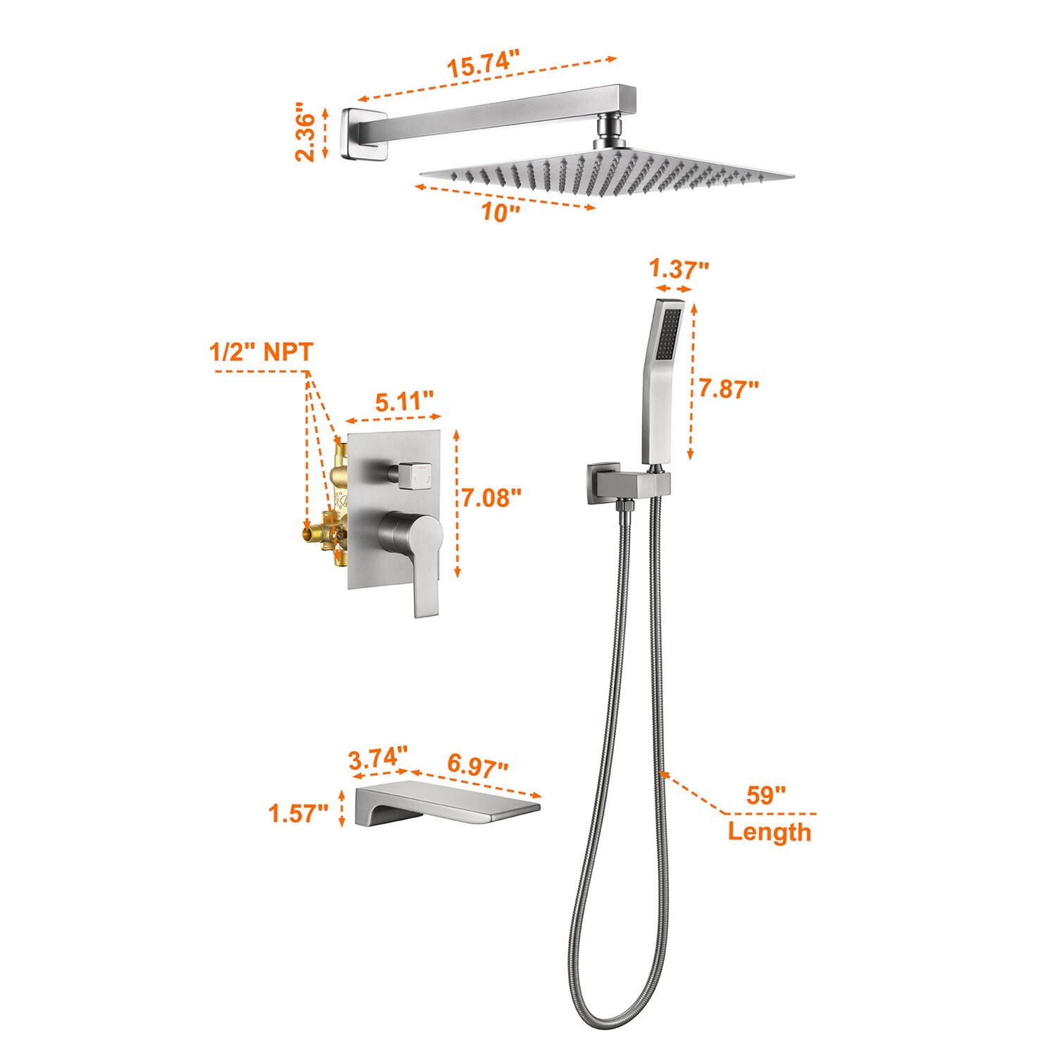 Cobbe LSSSSFF0110N Showerhead-Bar-Panels - View #14