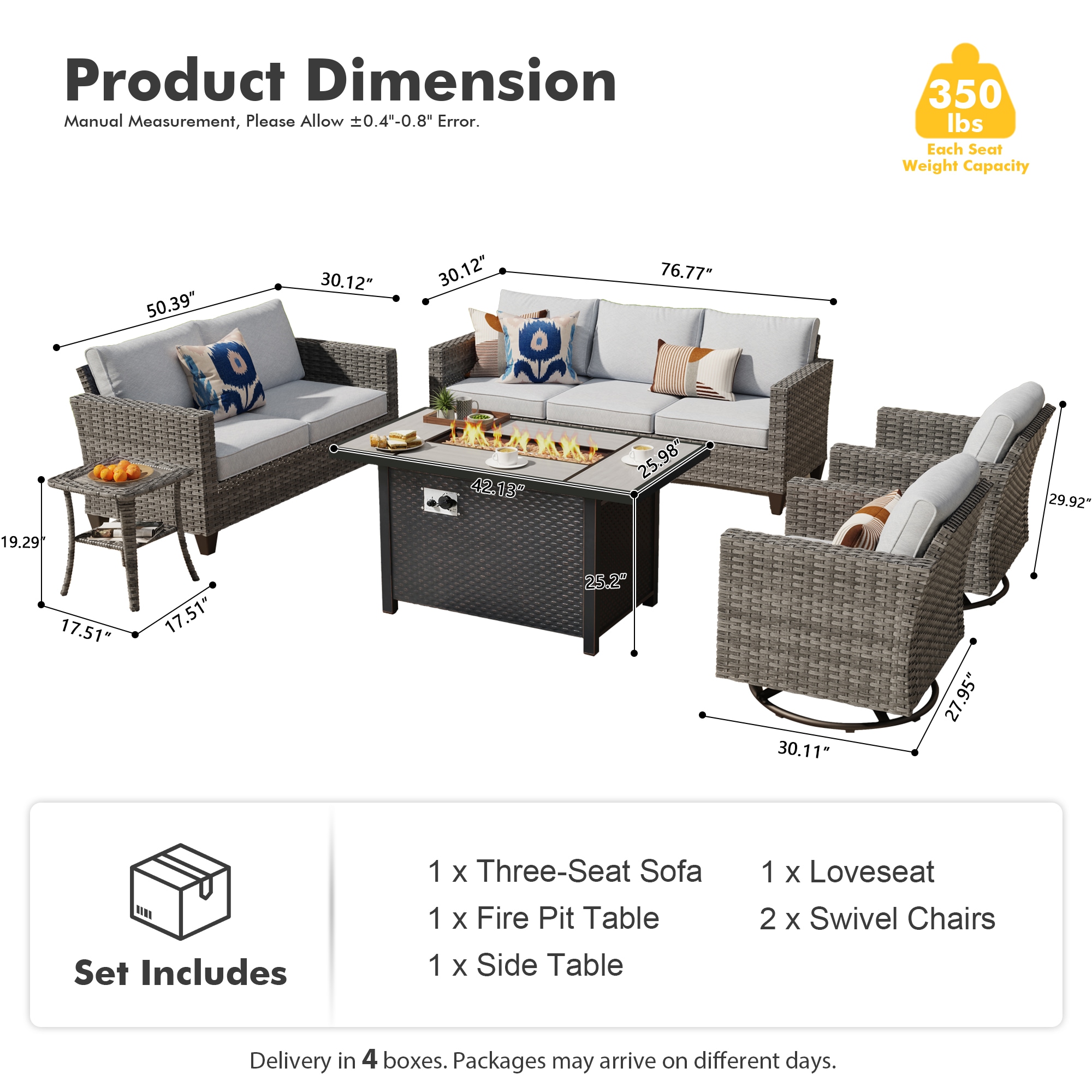 XIZZI XSQL7164-RC3IFP-2 Patio-Conversation-Sets - View #9