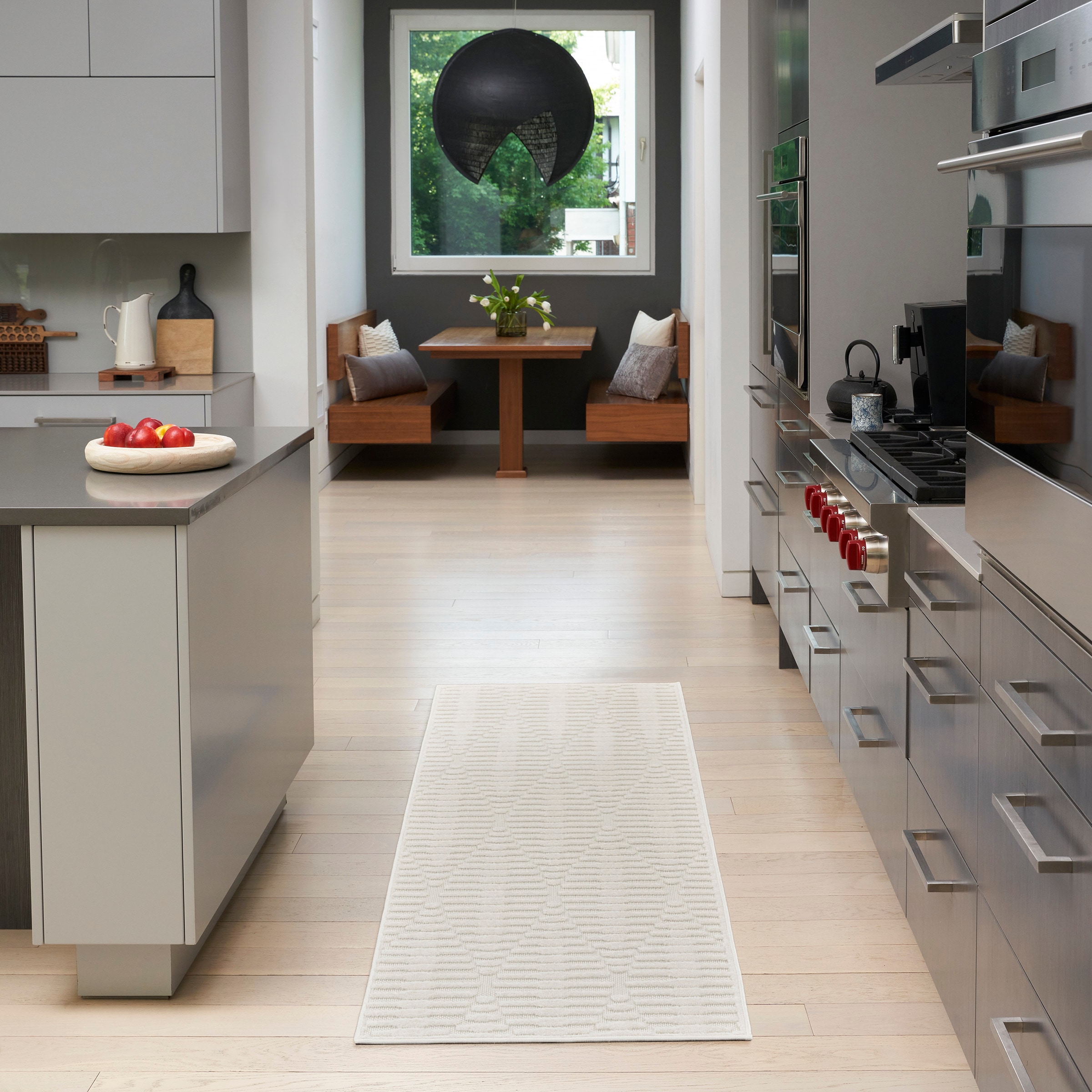 Nourison Home 099446982964 Casual 2 x 6 (ft) Polypropylene Ivory Rectangular Indoor Geometric Runner rug