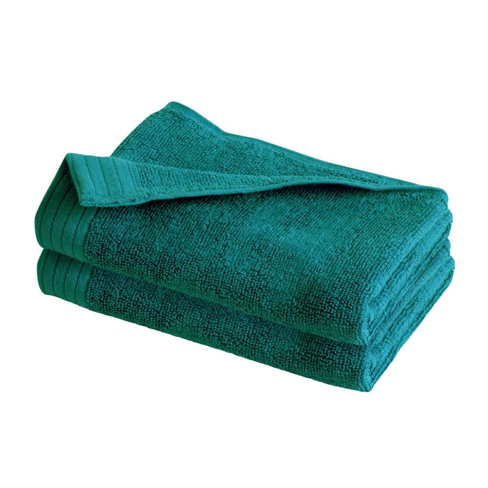 WestPoint Home 079465060096 2-Piece Teal Cotton Hand Towel (Everyday locker loop)
