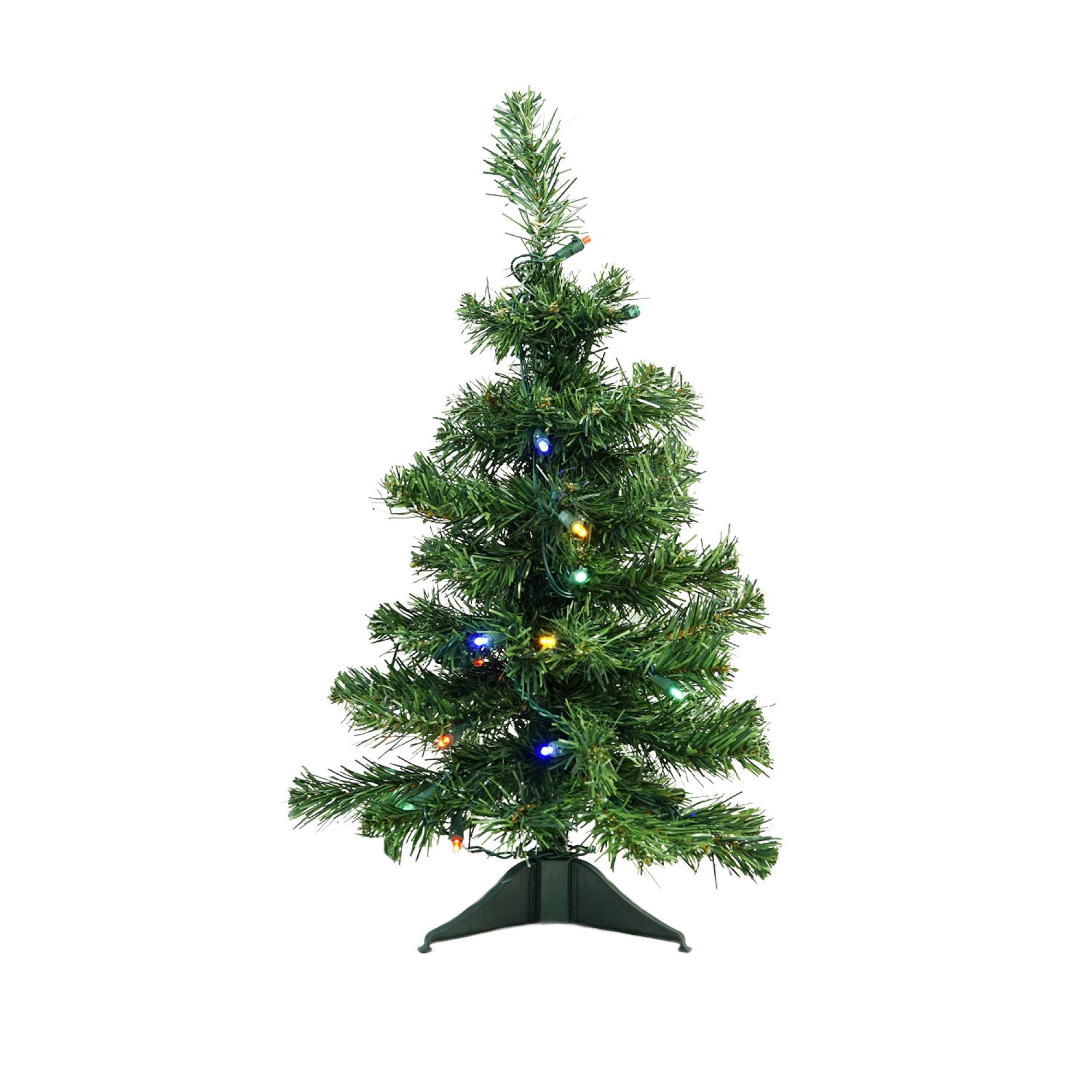 Northlight 32272517 2-ft Pre-lit Slim Artificial Christmas Tree with Multicolor LED Lights