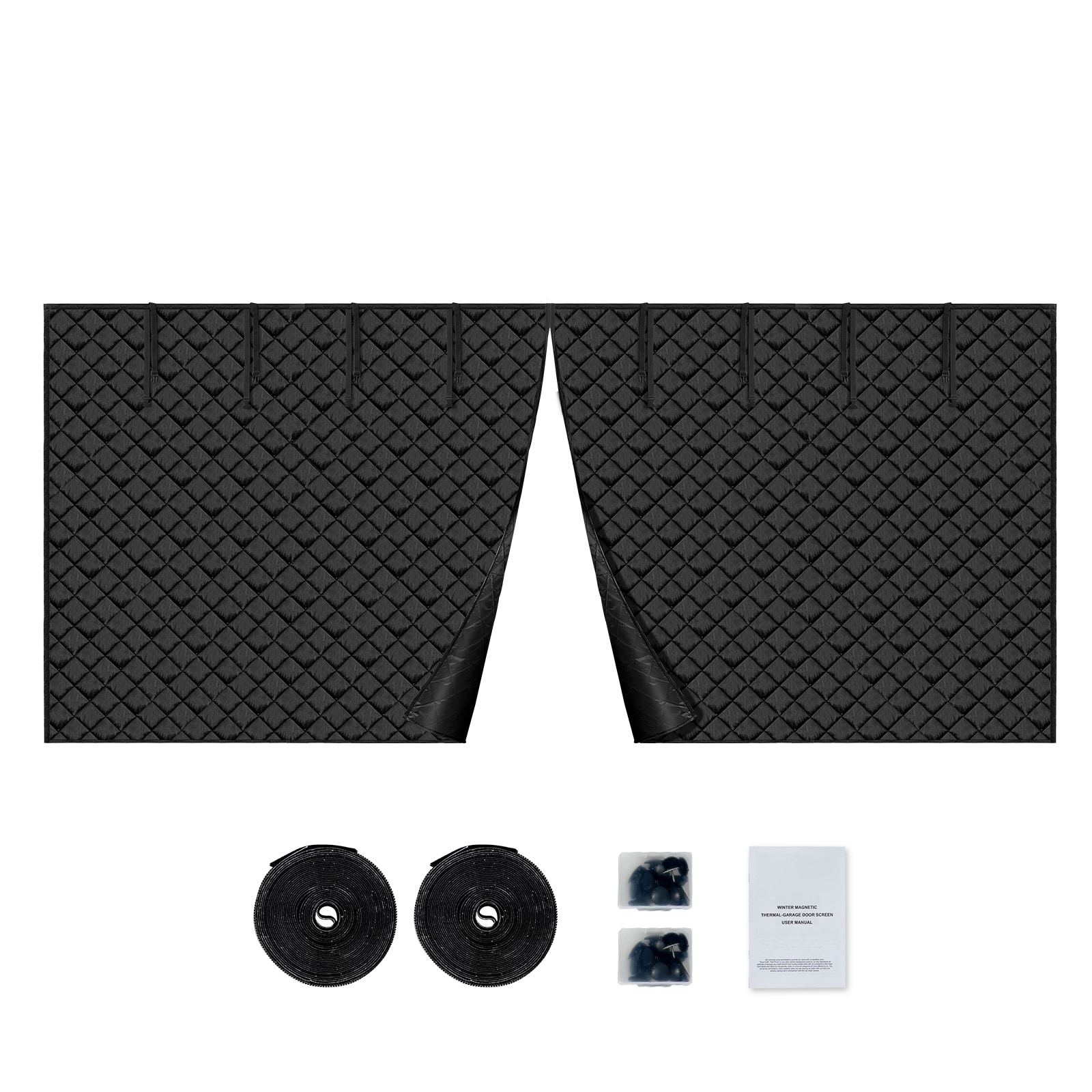 GIVIMO Garage Door Screen for Winter 18.3 x 7.15-ft - Oversized Thermal Insulation Kit with 48 Magnets and Weighted Bottom for Extra-Wide Garage Doors