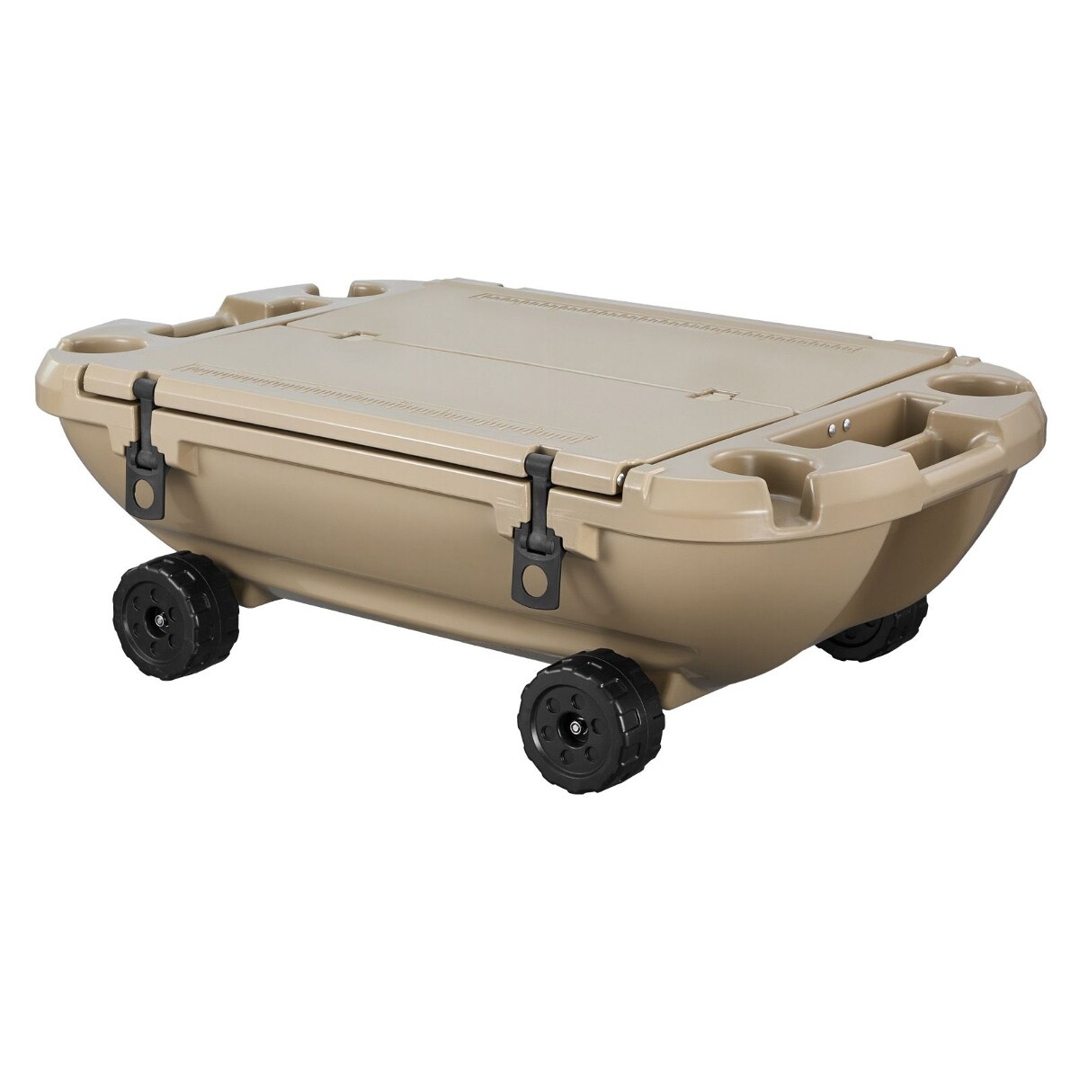 Loheer - Floating Cooler 40-Qt Apricot LLDPE Amphibious Ice Chest with Wheels and Tow Rope