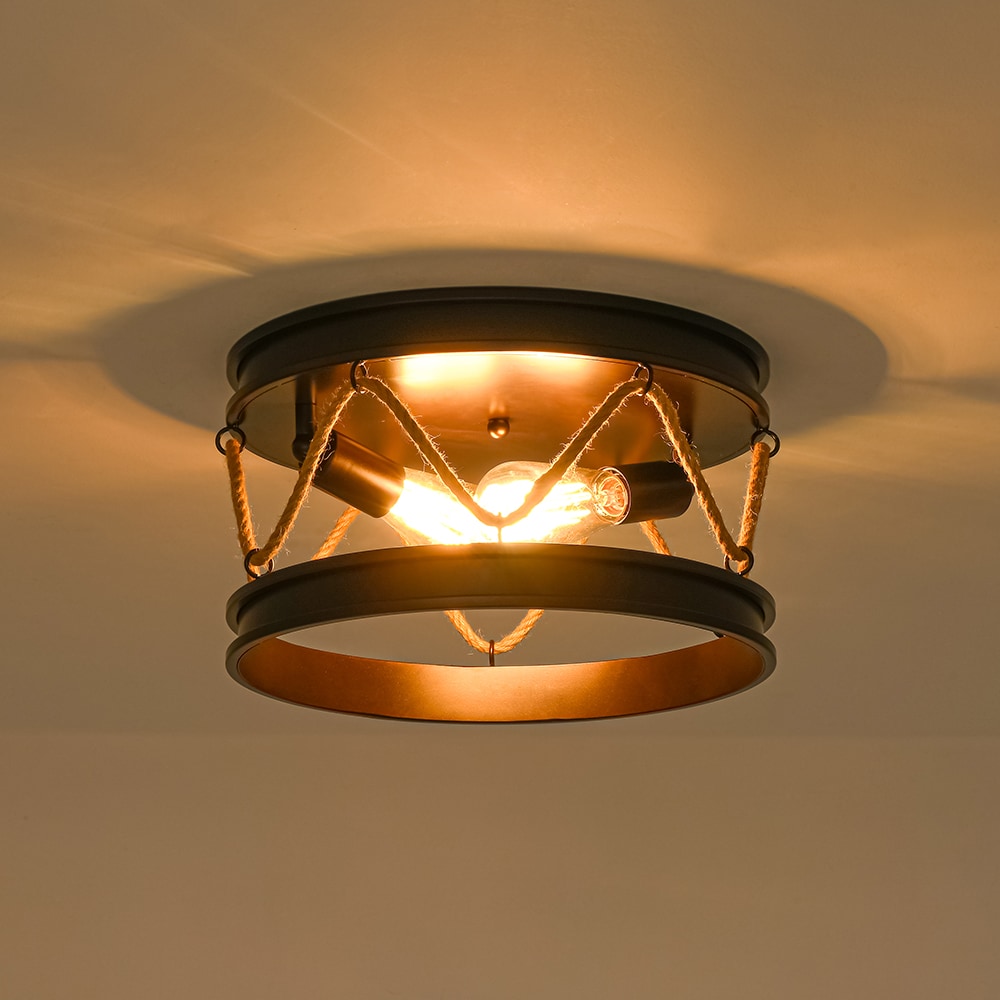 Zicbol 13.98-in ORB Indoor 2 -Light Semi-flush Mount Light Metal