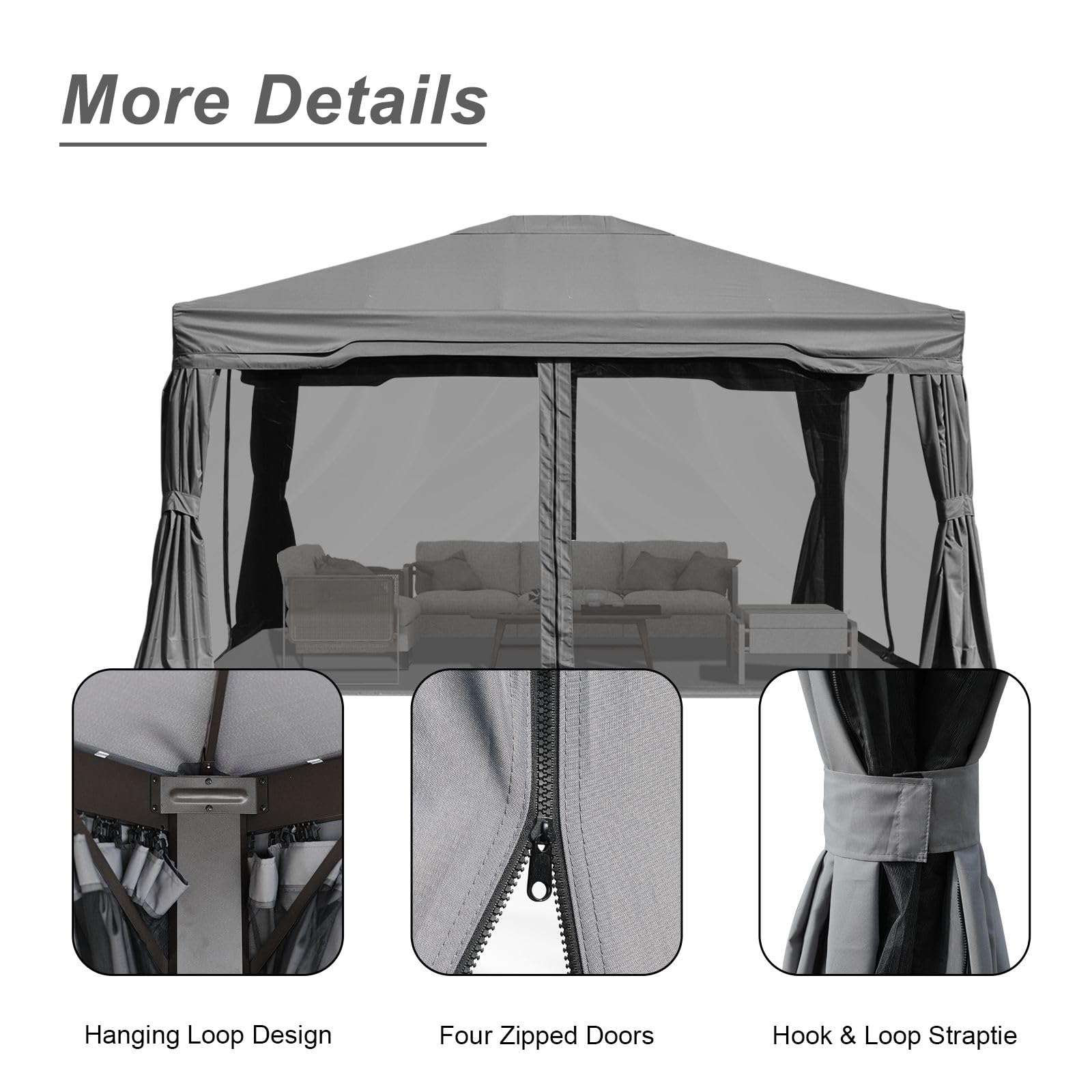 Aoodor A150-PDYDY Wood-Resin-Gazebos - View #4
