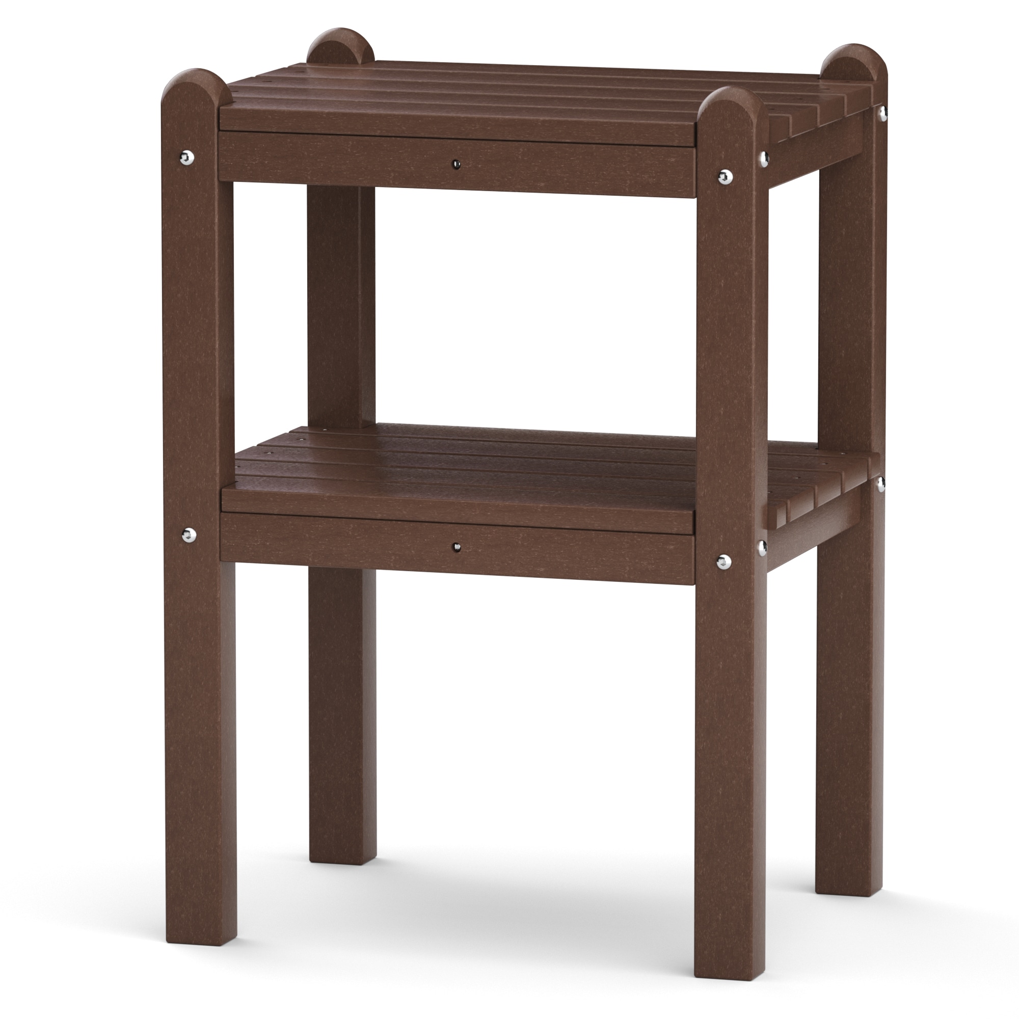 Poly furniture ST-HE03-BR Double outdoor rectangular side table Rectangle Outdoor End 14.17-in W x 18.5-in L