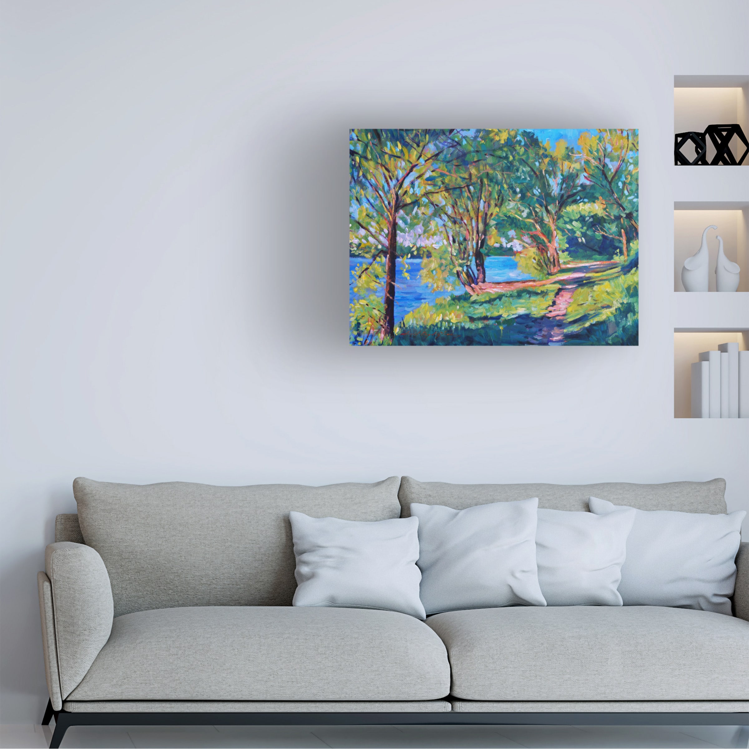Trademark Fine Art DLG0250-C3547GG David Lloyd Glover "Summers Lake" 35x47 Canvas Art David Lloyd Glover Multicolor 35-Inches H x 47-Inches W Landscape Canvas Print