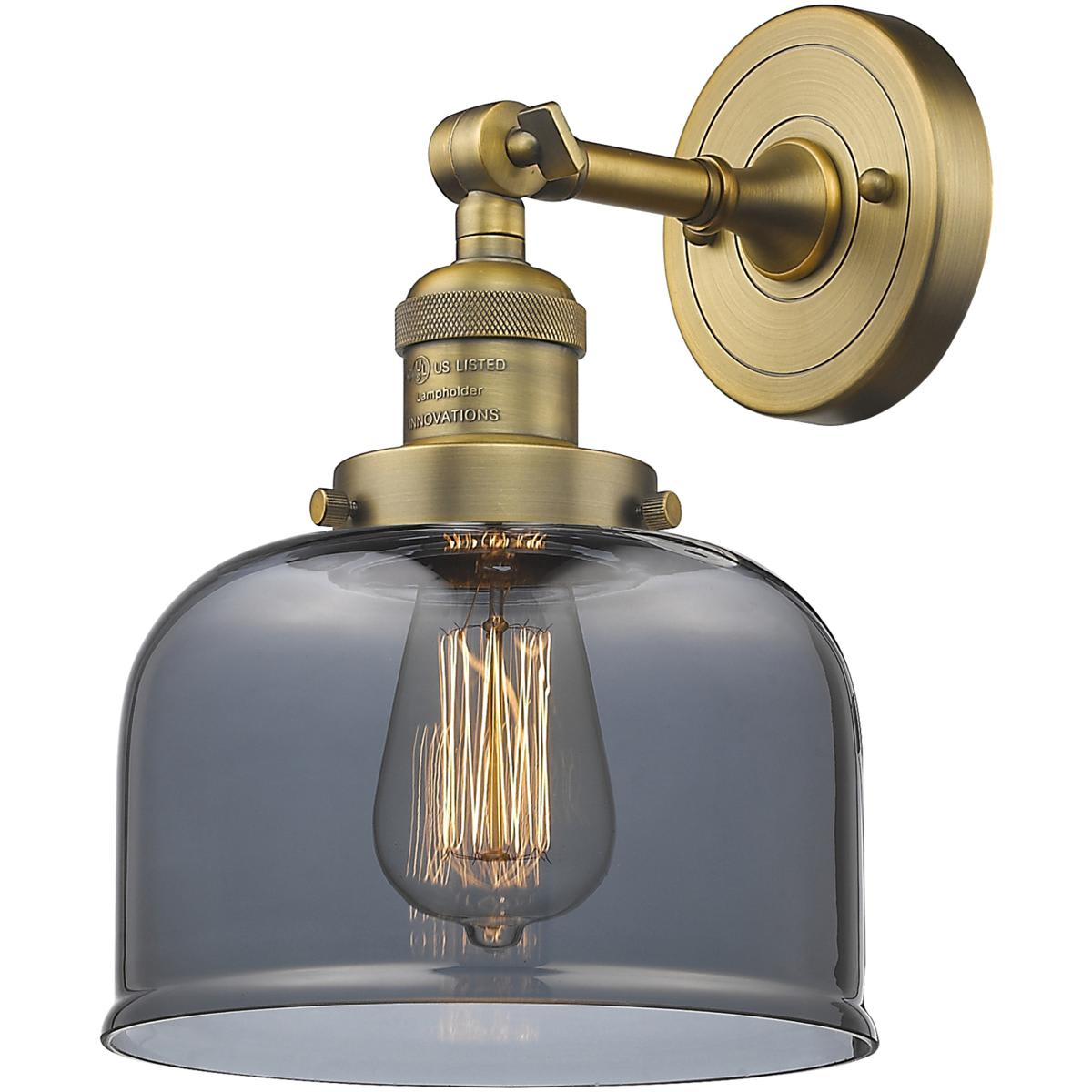 Innovations Lighting - 201F-BB-G73 Franklin Restoration Large Bell Semi-Flush Mount Brushed Brass