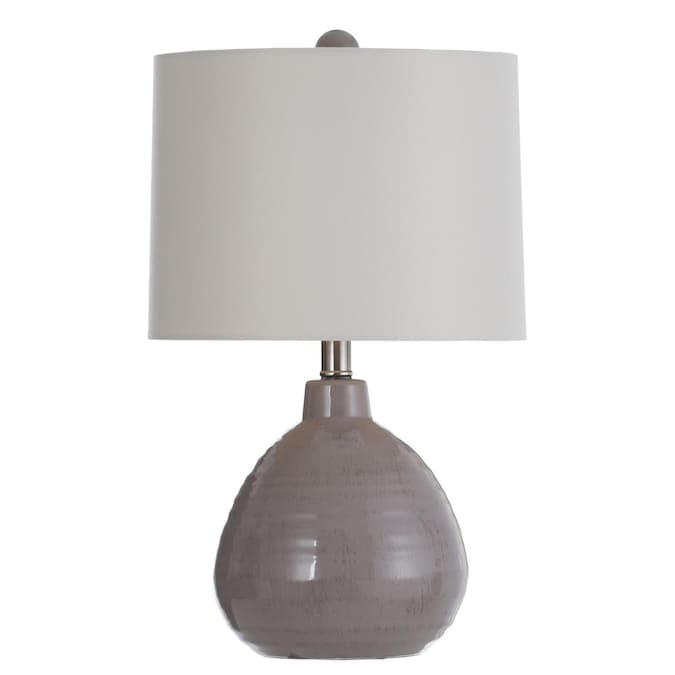 Cool Gray Table Lamp With Linen Shade, Cool Table Lamps