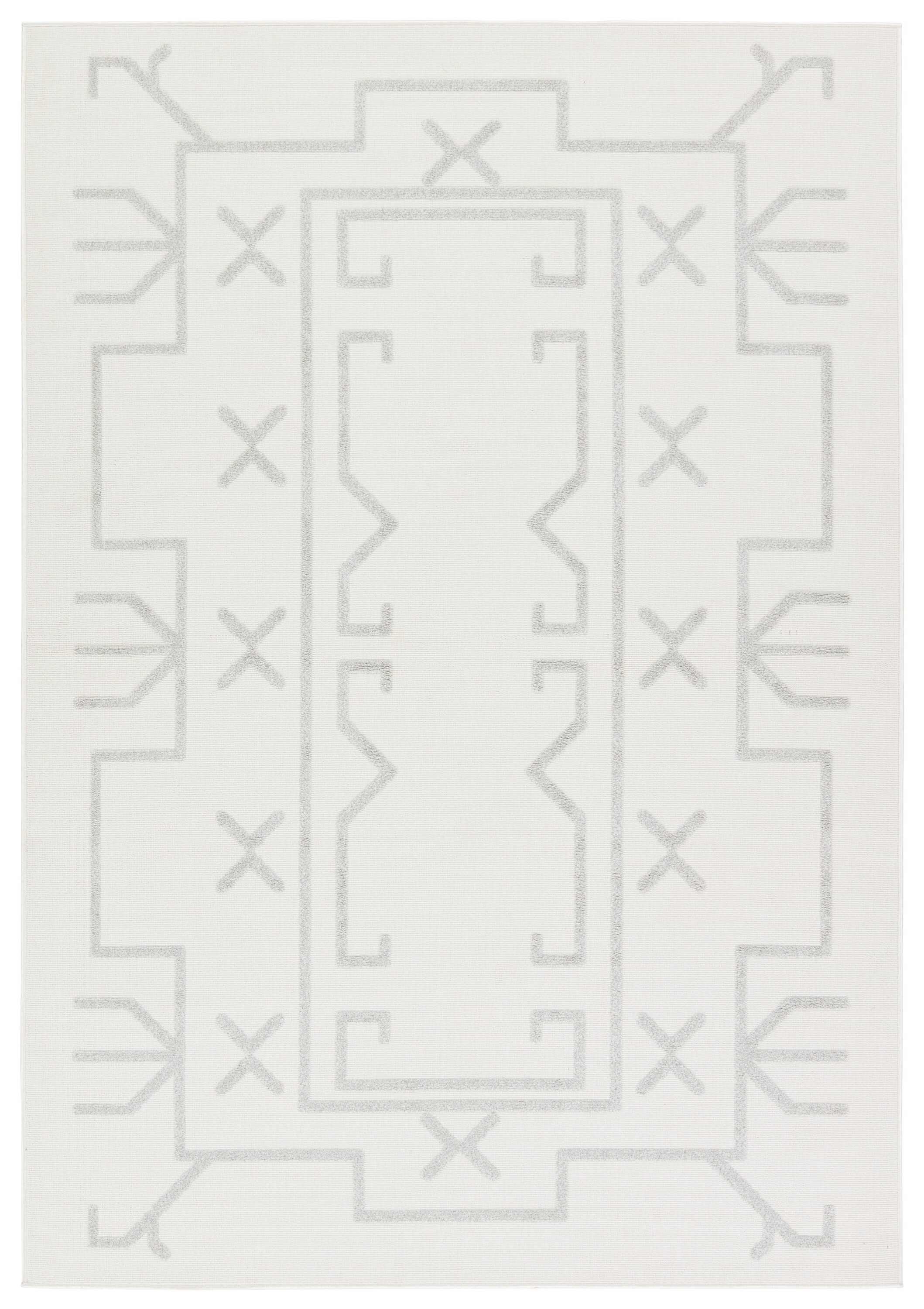 Jaipur Living RUG158487 Kysa 4 x 6 (ft) Loomed Polyester Cream Rectangular Outdoor Tribal Global Area rug