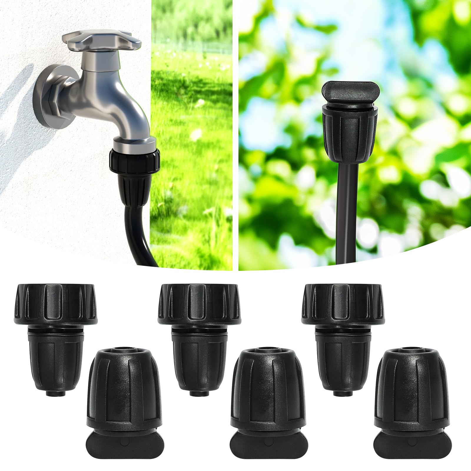 Female Thread Features ITOPFOX Drip Irrigation Fittings for Five Sixteenth Inch Main Line 6 ...