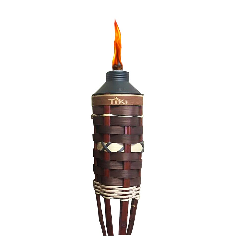 TIKI Riviera 57-in Stained Bamboo Garden Torch In The Garden Torches ...