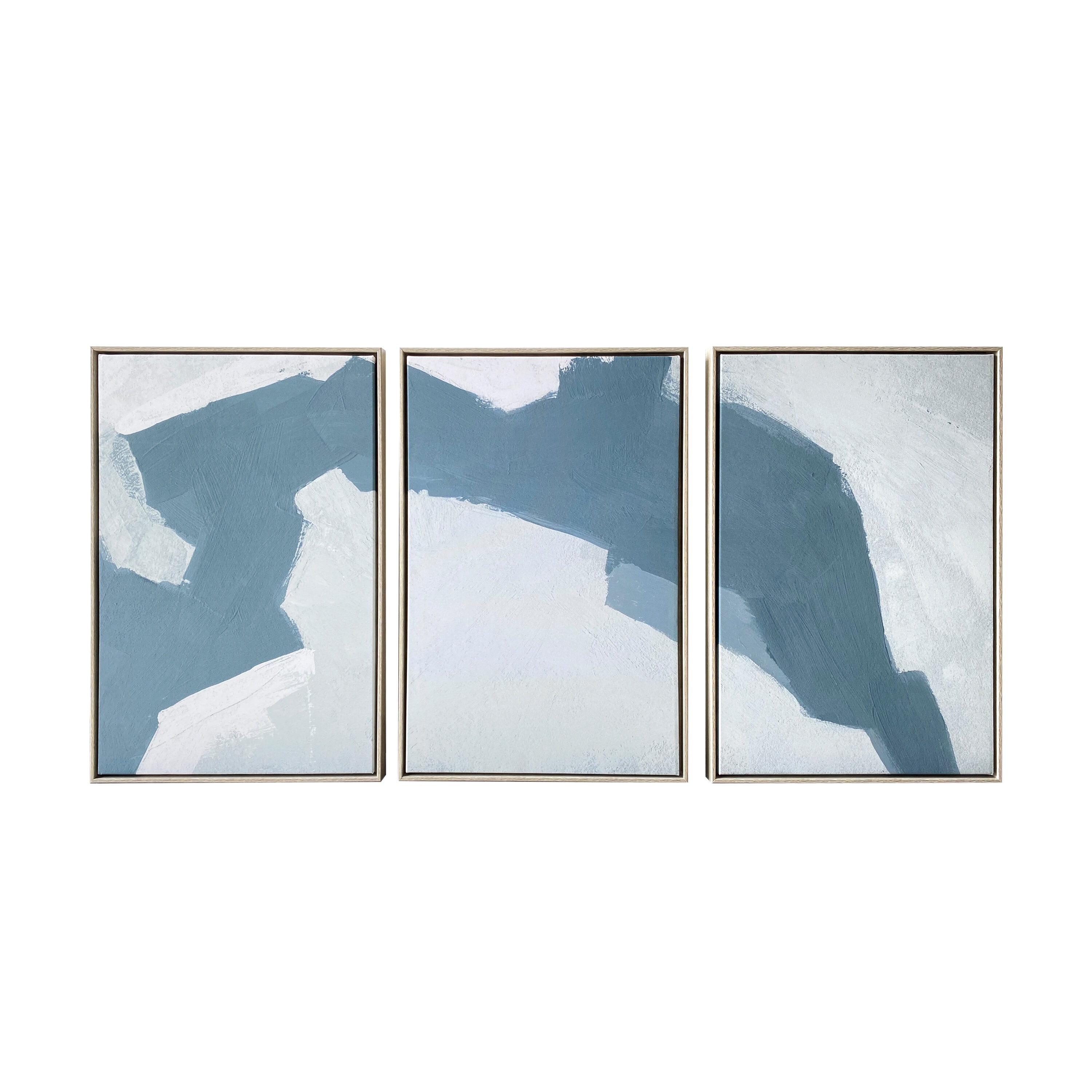 Gallery 57 KC4732A Abstract Blues natural Plastic Floater frame 24-in H x 48-in W Abstract Canvas Painting