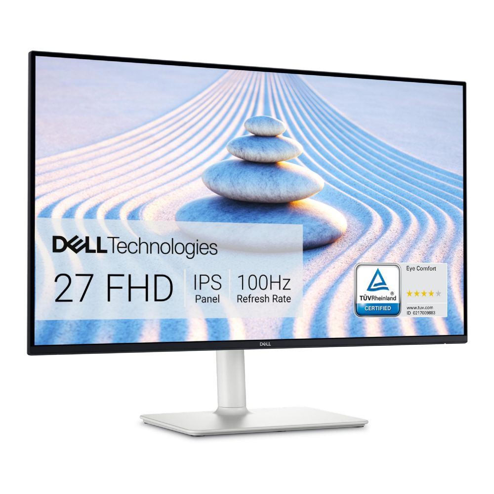 Dell  S2725HS 27-inch FHD 100Hz Monitor - 1500:1 Contrast - TUV Rheinland Eye Comfort 4-star - 2x5W Speakers - Height/Tilt/Swivel/Pivot - Ash White