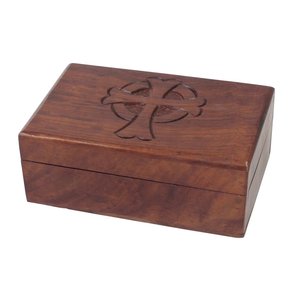 Stonebriar Stonebriar Natural Wood Rectangle Keepsake Box with 