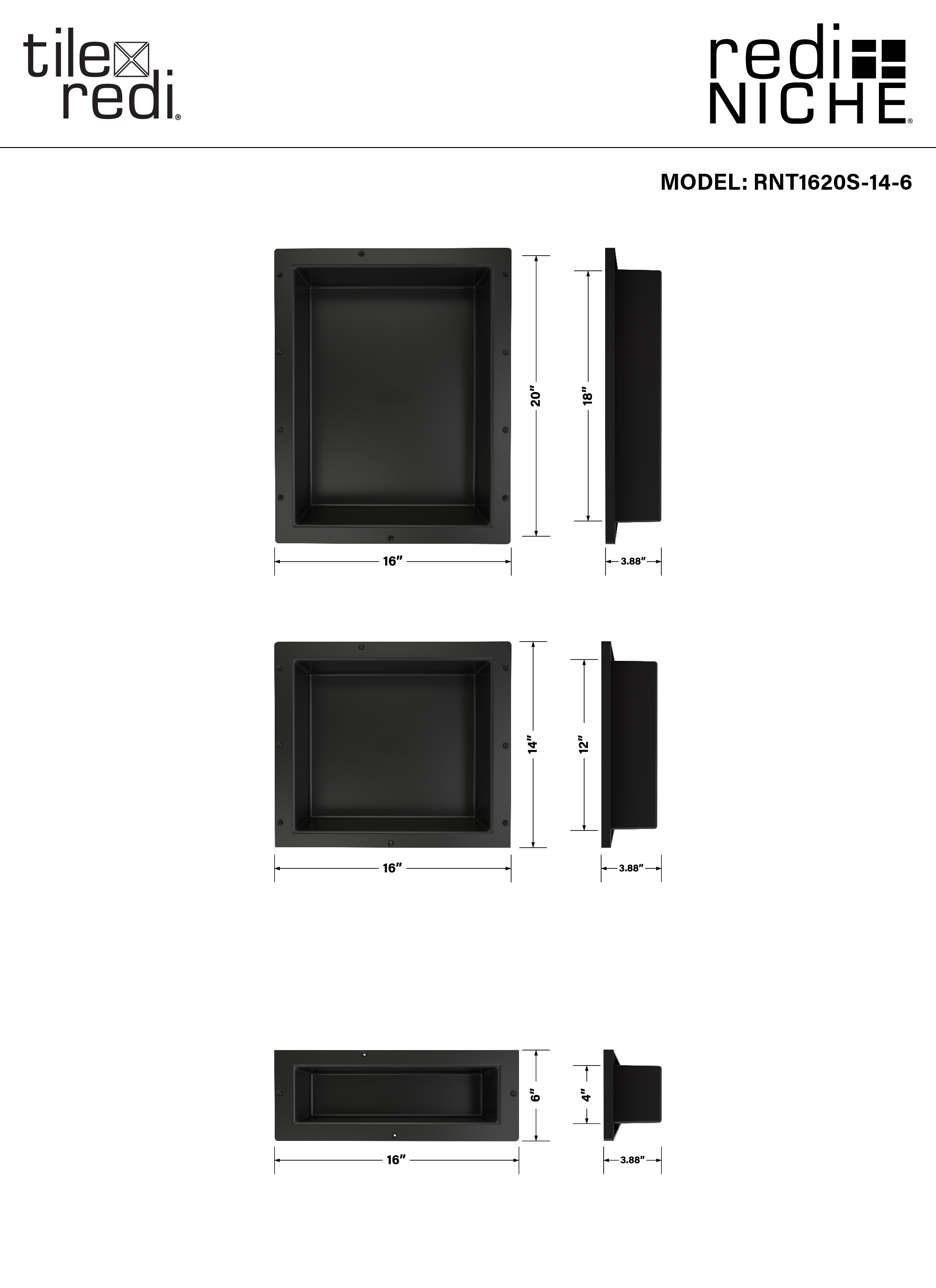 Tile Redi RNT1620S-14-6 Shower-Accessories - View #3