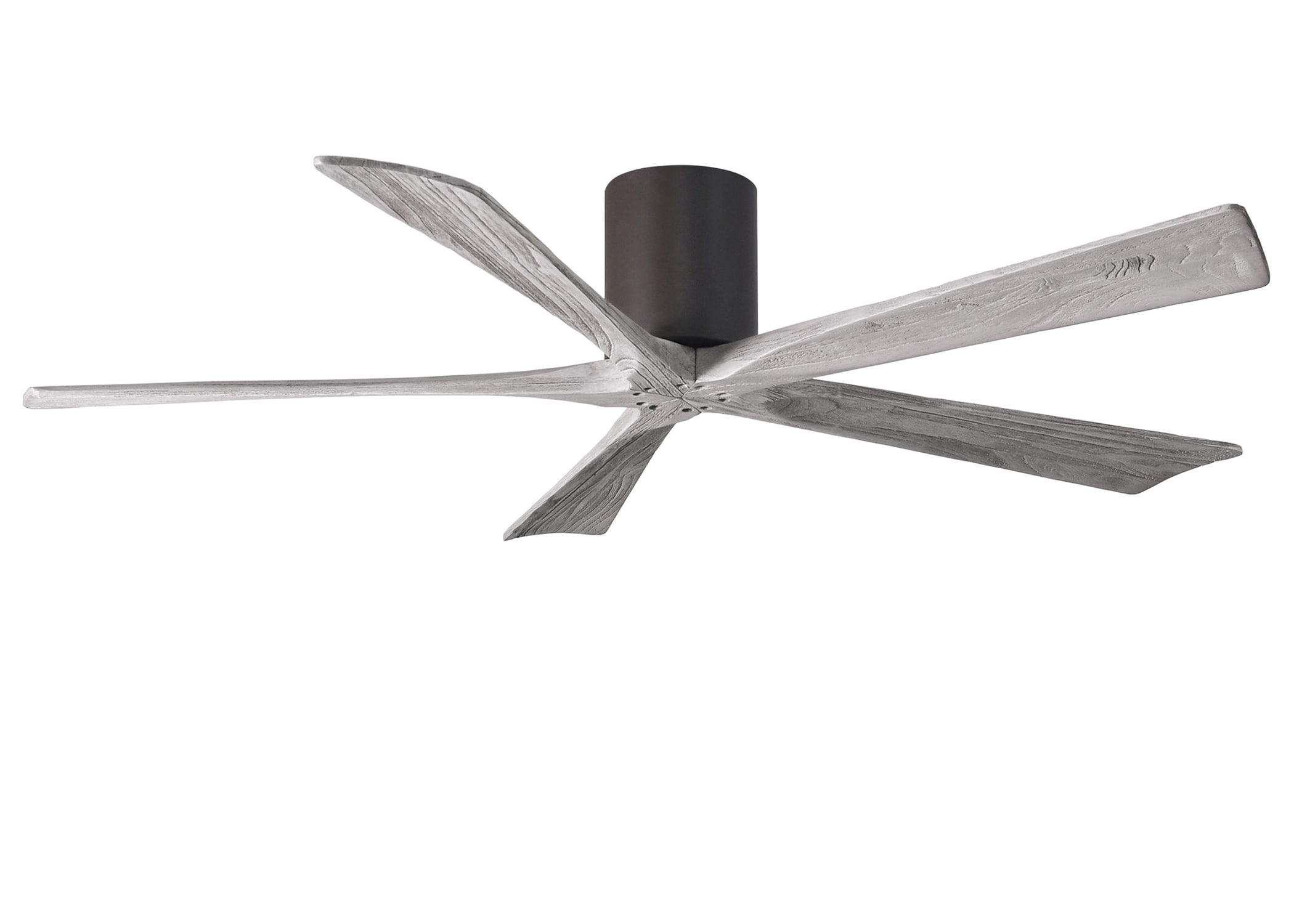 Matthews Fan Company Irene-H 60-in Textured Bronze with Barn Wood Tone Blades Indoor/Outdoor Flush Mount Ceiling Fan and Remote (5-Blade) -  IR5H-TB-BW-60