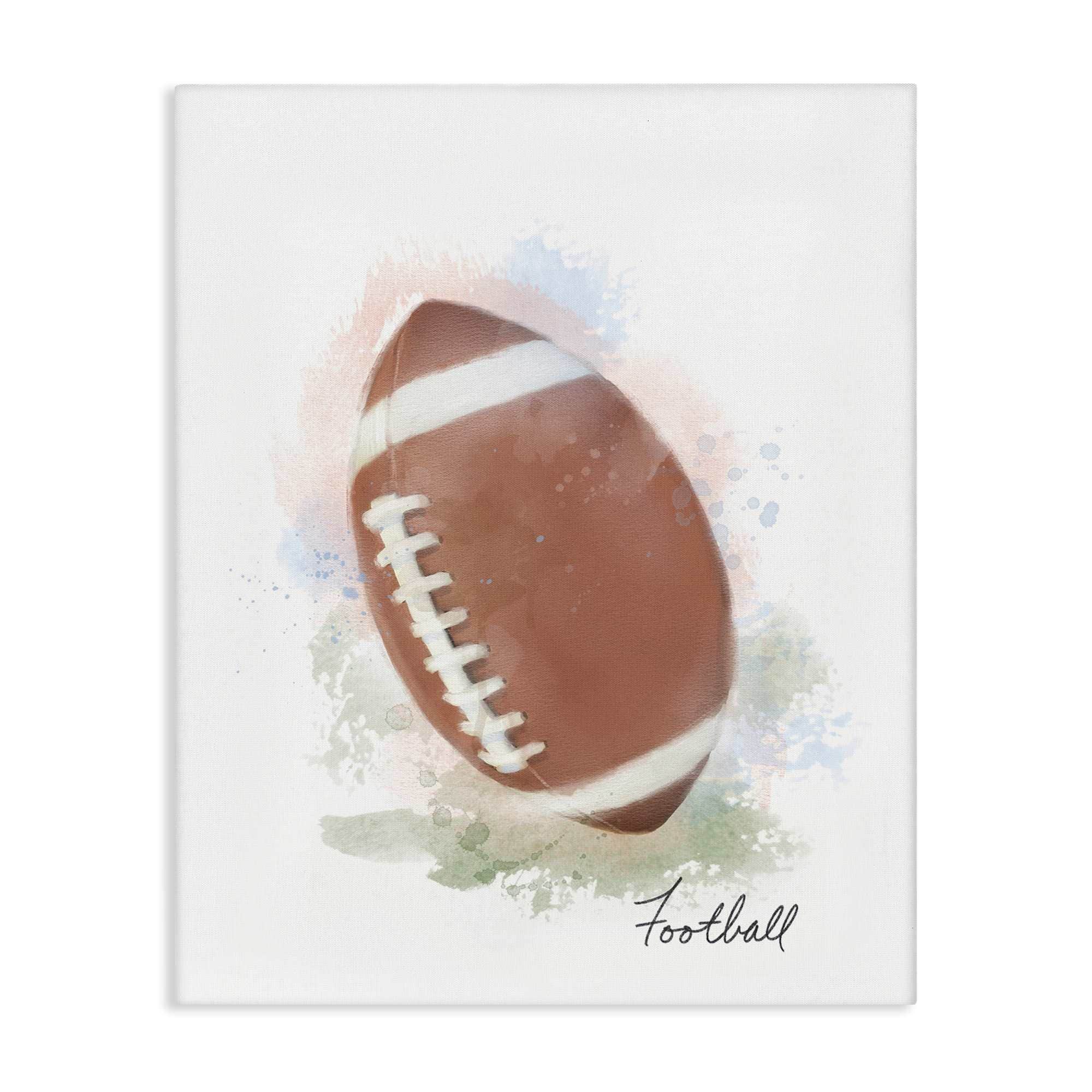 Stupell Industries BS-093-CN-36X48 Soft Pastel Football Canvas Wall Art By Matthew Piotrowicz 36 x 48