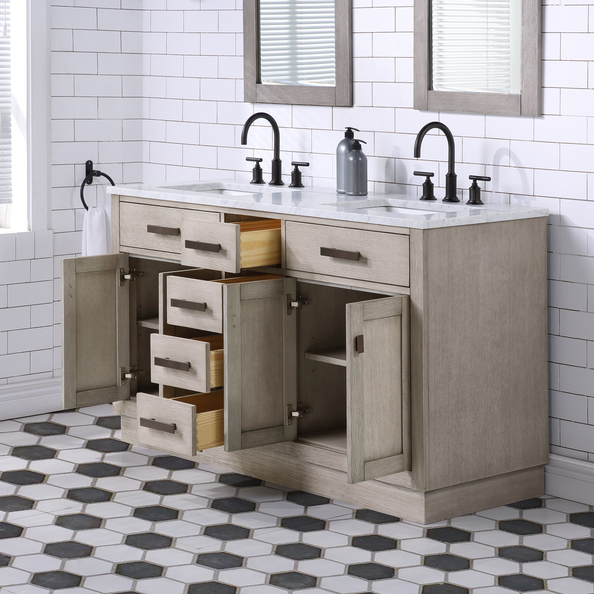 Chestnut 48" Brown Pine Vanity with White Ceramic Sink