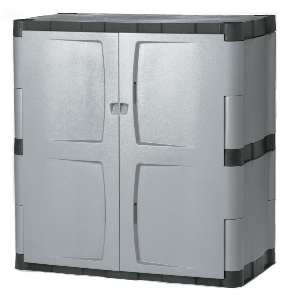 Rubbermaid Plastic Freestanding Garage Cabinet in Gray (36-in W x 72-in H x  18-in D)