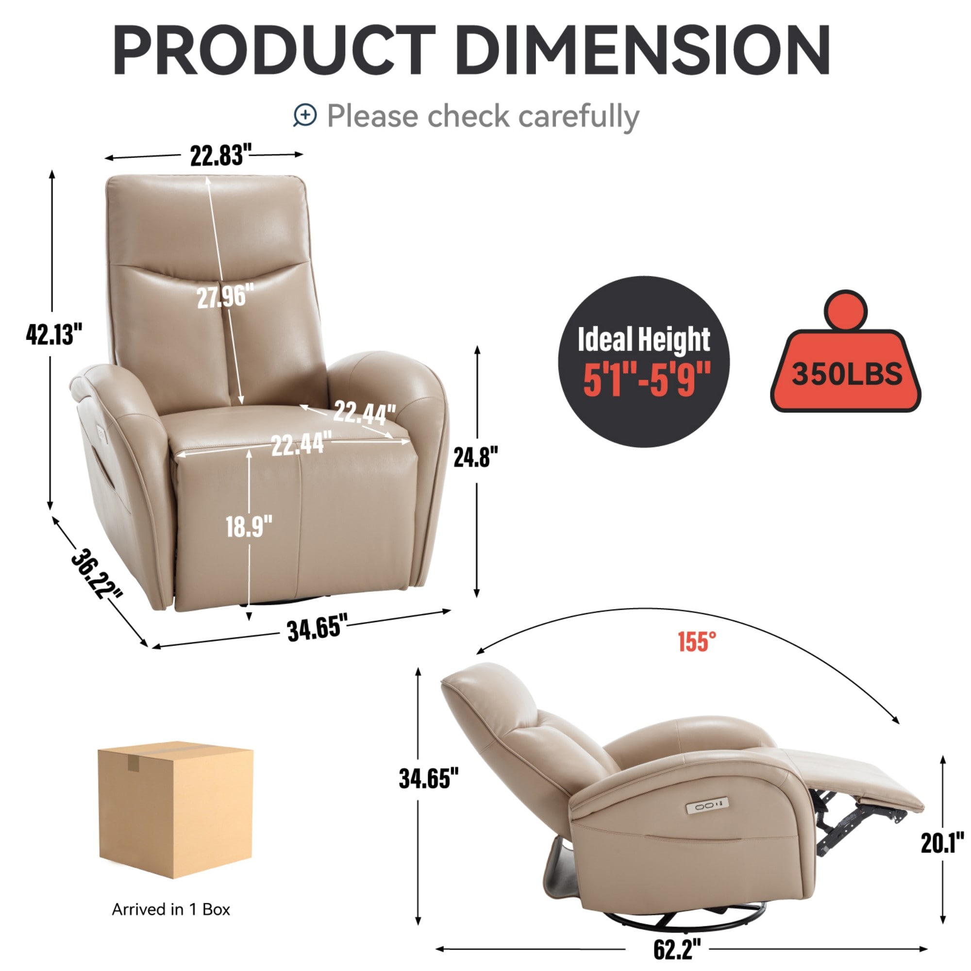 Clihome OF-1940PP10-DABL recliners - View #4