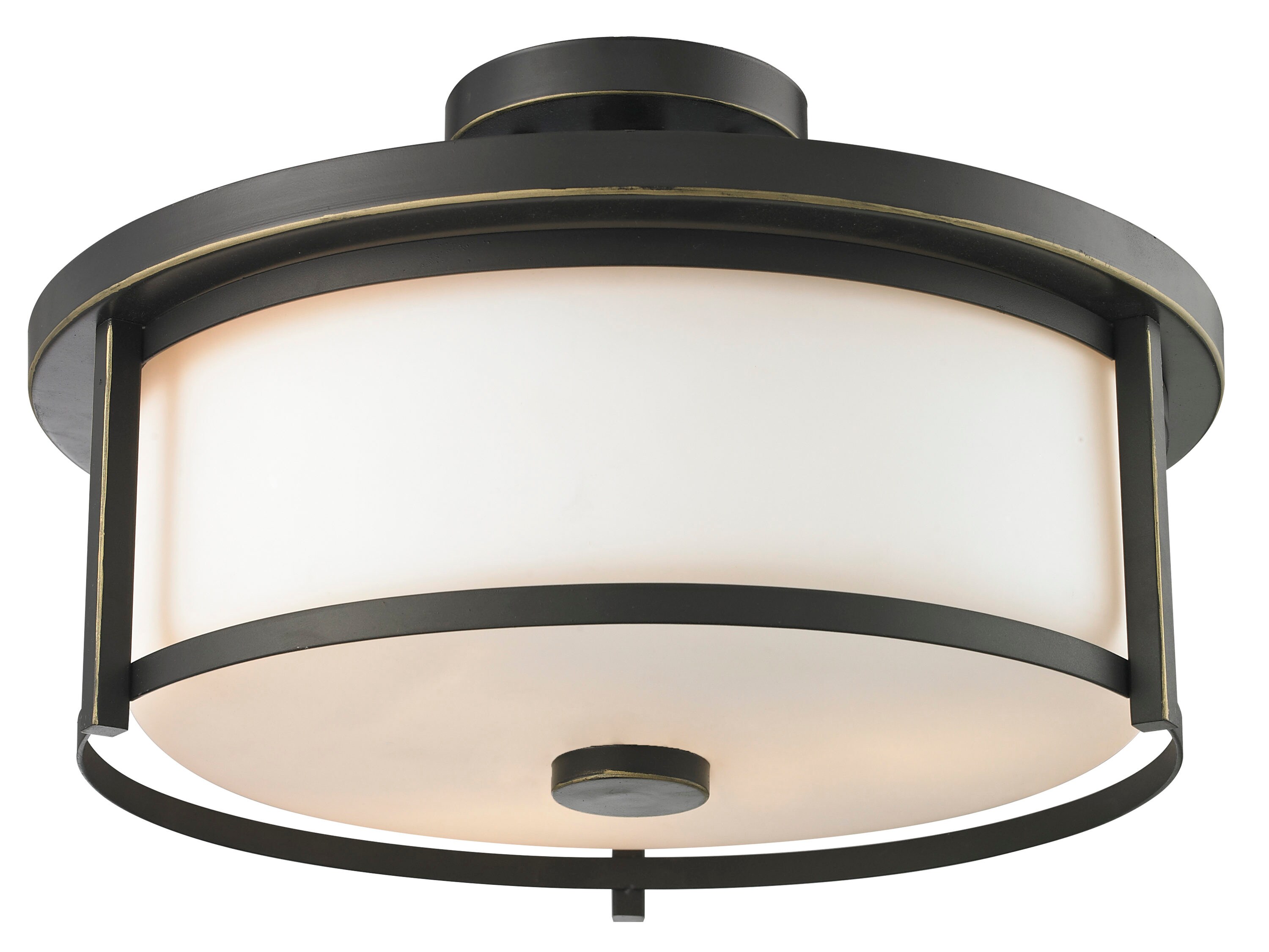 Z-Lite 413SF16 Savannah 1 -Light 15.75-in Brushed Bronze Semi Flush Mount Light