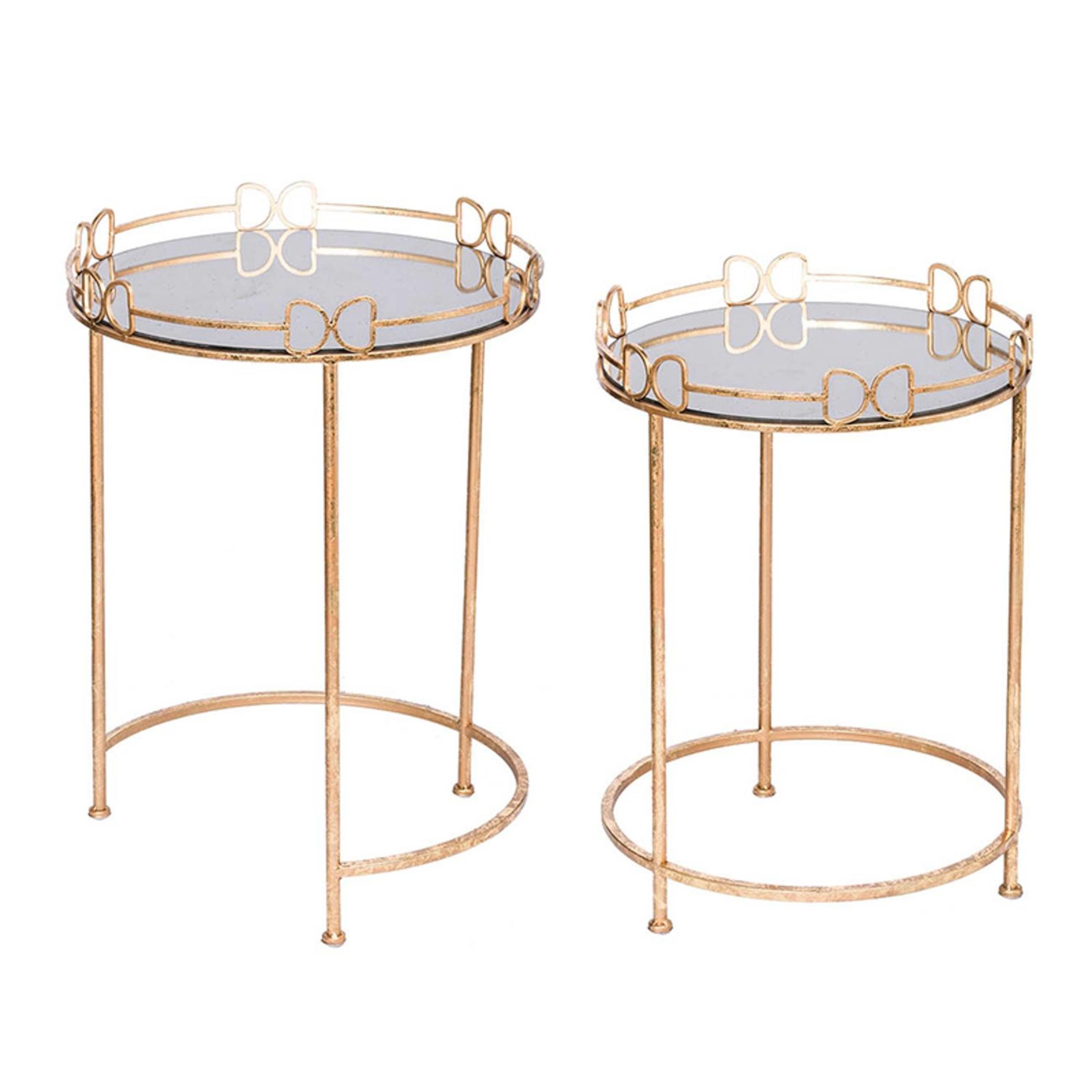 A&B Home 18-in W X 25-in H Gold Metal Round Rustic End Table Fully ...