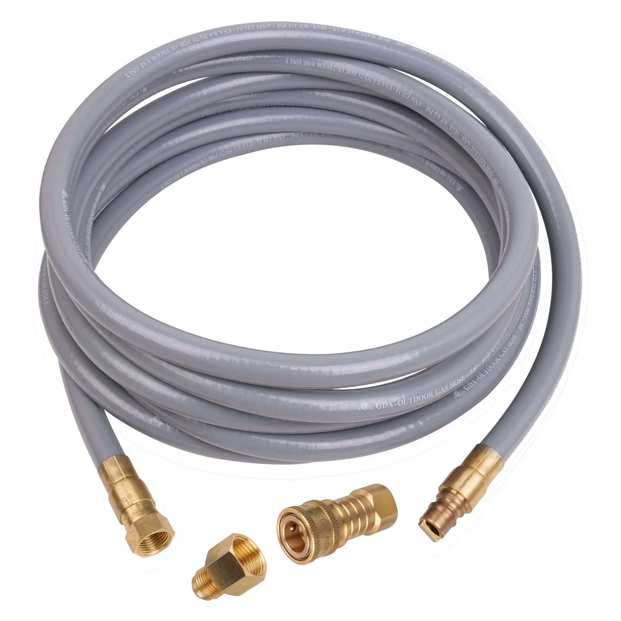 Empava 15-ft with Quick Connect Fittings Adapter 3/8-in Rubber Natural gas hose