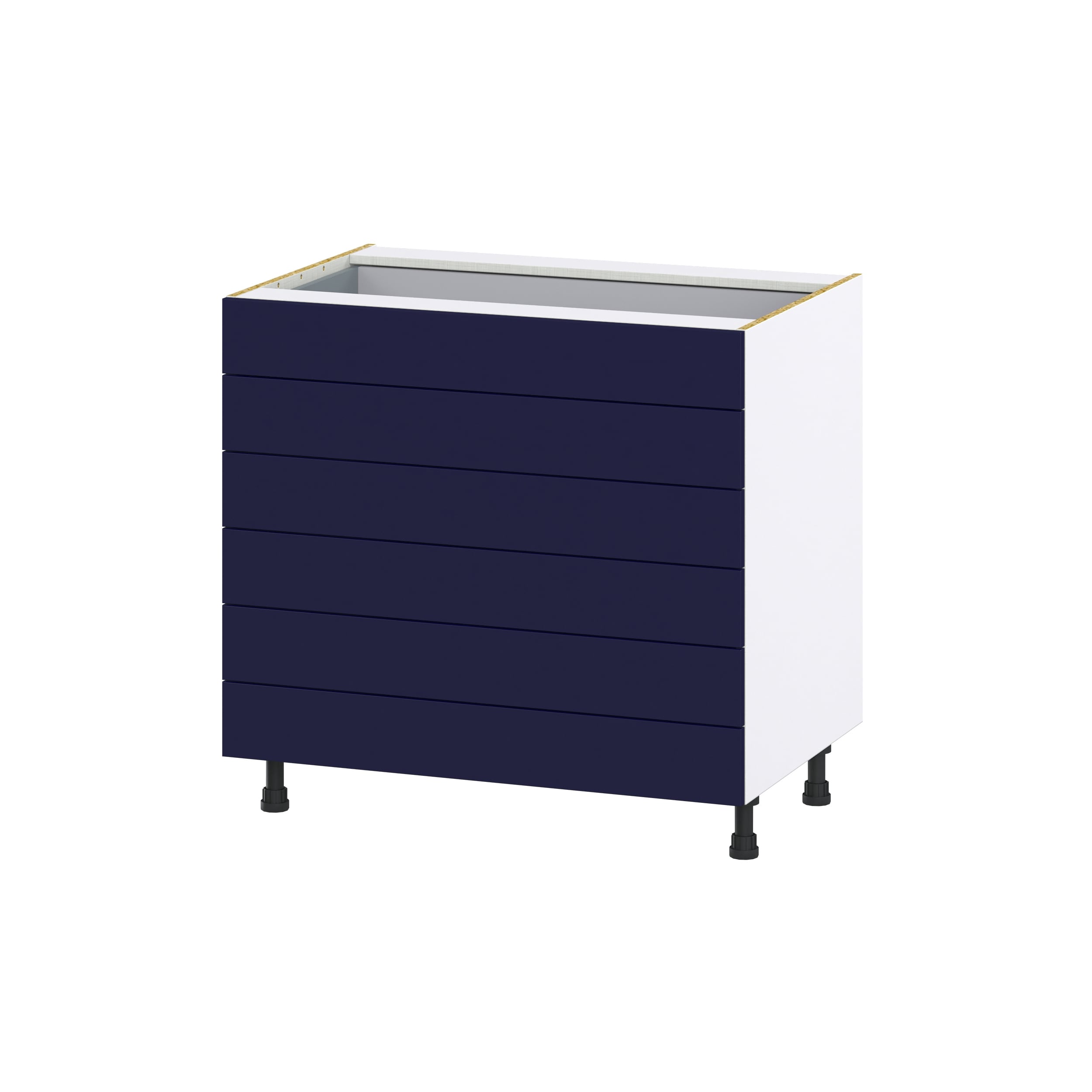 Hugo&Borg Lorette 36-in W x 34.5-in H x 24-in D Navy Blue 3-Drawer Base Fully Assembled Cabinet