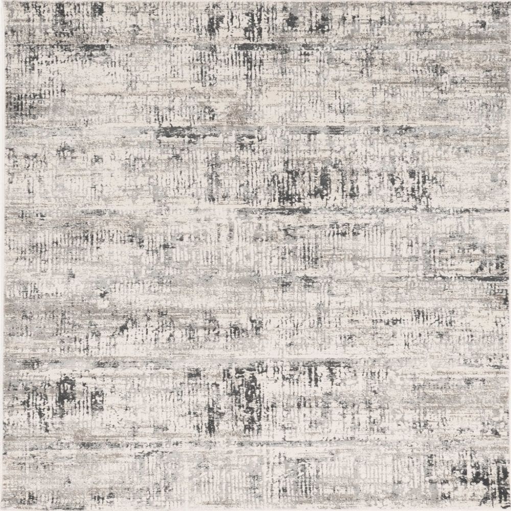 HomeRoots 350131 Bernadette 7 x 11 (ft) Rag Polypropylene Ivory silver Rectangular Indoor Distressed/Overdyed Area rug