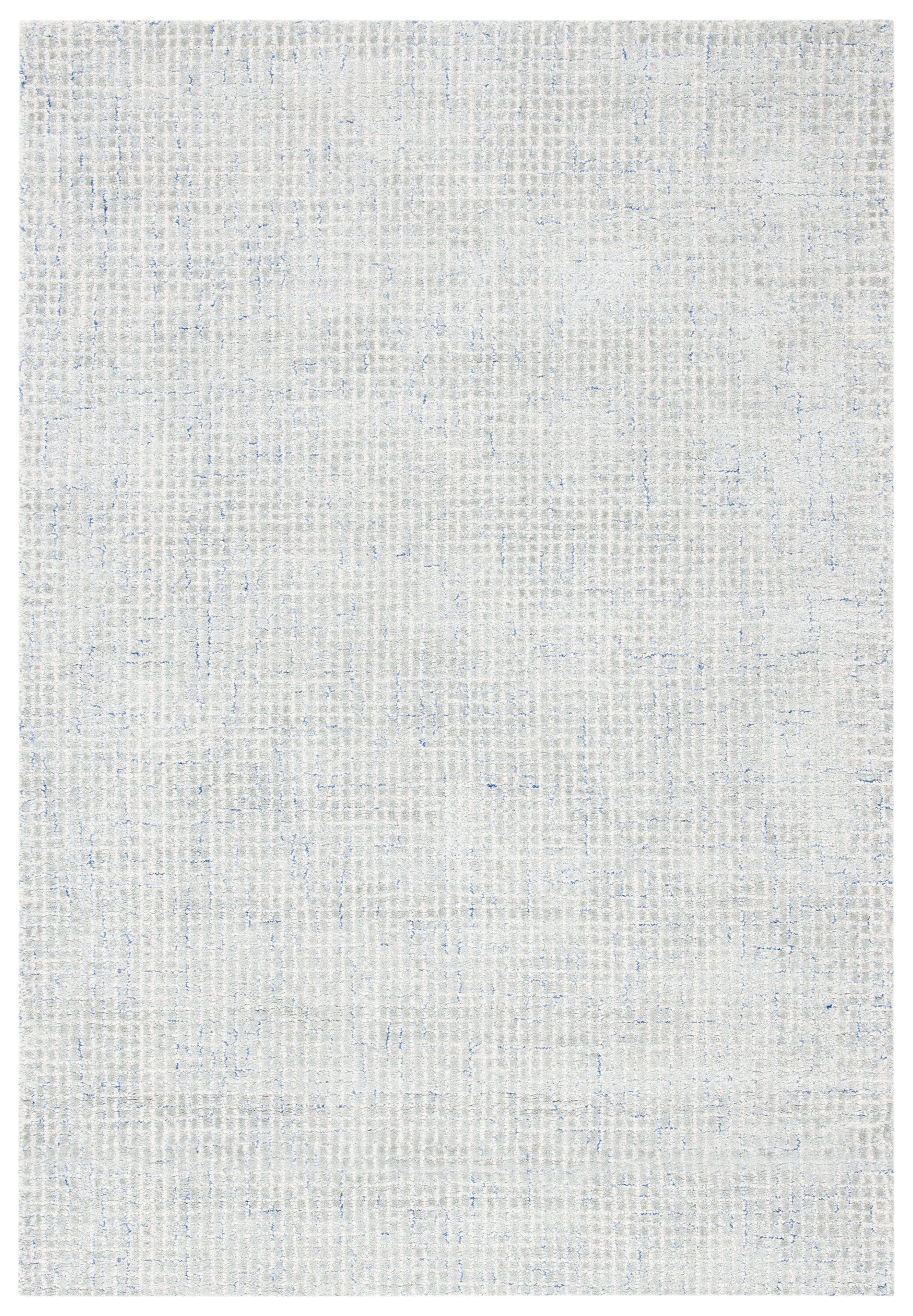 Handmade Abstract Tufted Wool-Viscose Area Rug, Blue, 3' x 5'